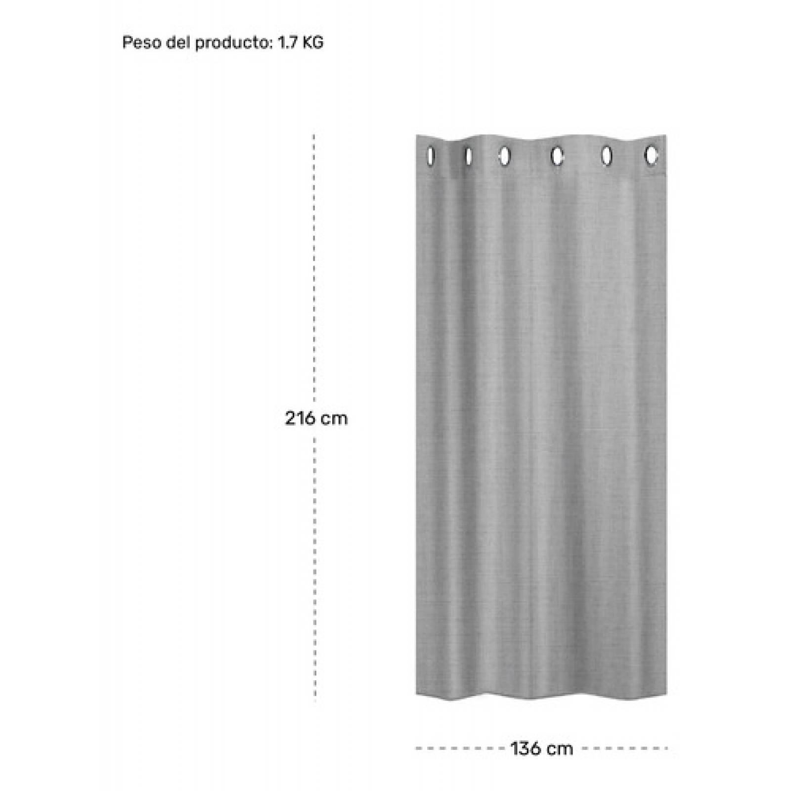 Cortinas Blackout Largas Tejida Hogar 275x216cm 2 Piezas Gris Claro