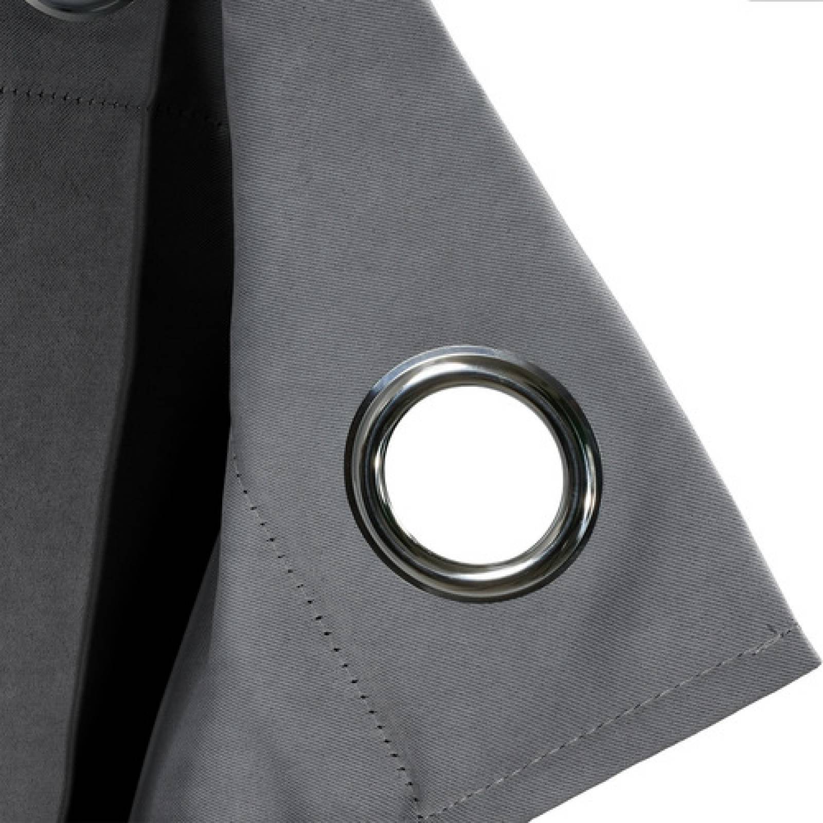 Cortina Blackout Gris Aterciopelado Hogar 274x219cm 2 Piezas