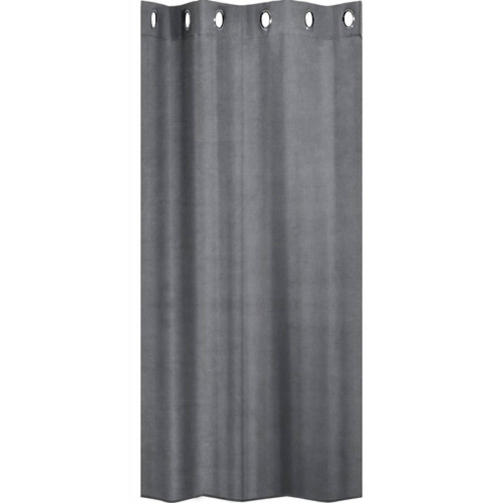 Cortina Blackout Gris Aterciopelado Hogar 274x219cm 2 Piezas