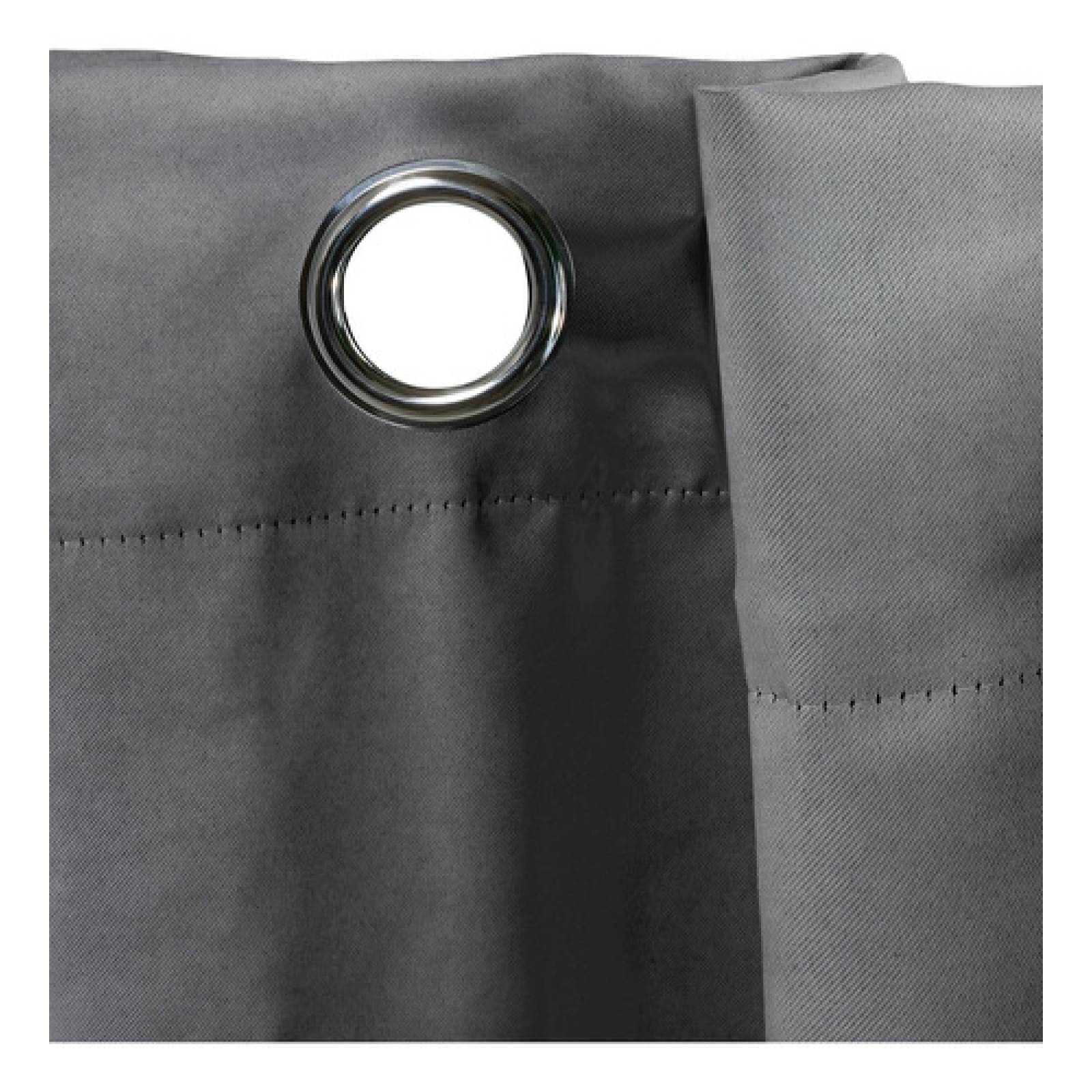 Cortina Blackout Gris Aterciopelado Hogar 274x219cm 2 Piezas