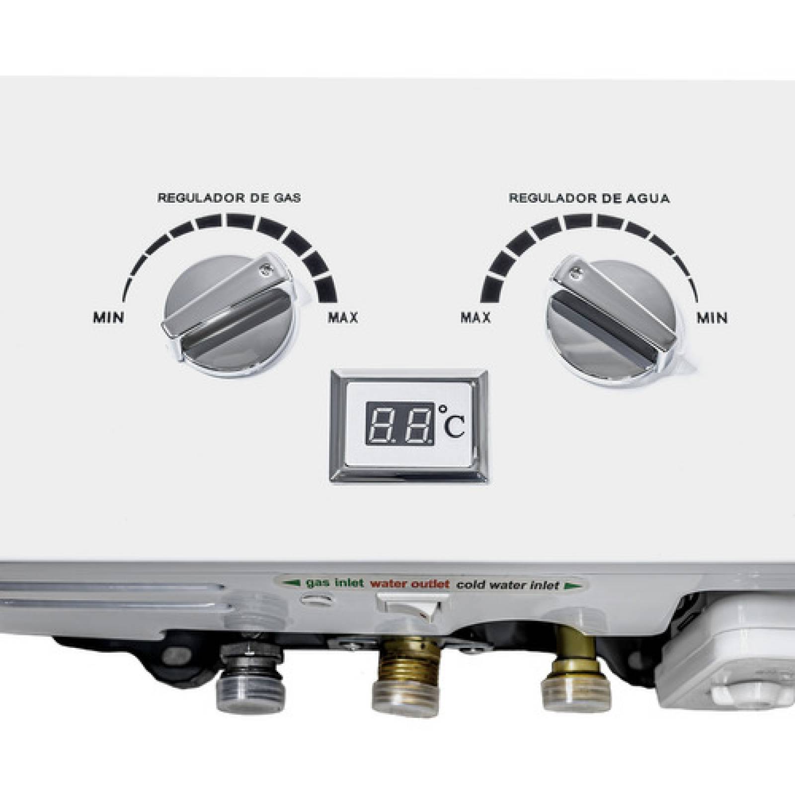 Calentador Agua Paso Gas Lp 6l 1 Servicio Pantalla 2 Ajustes