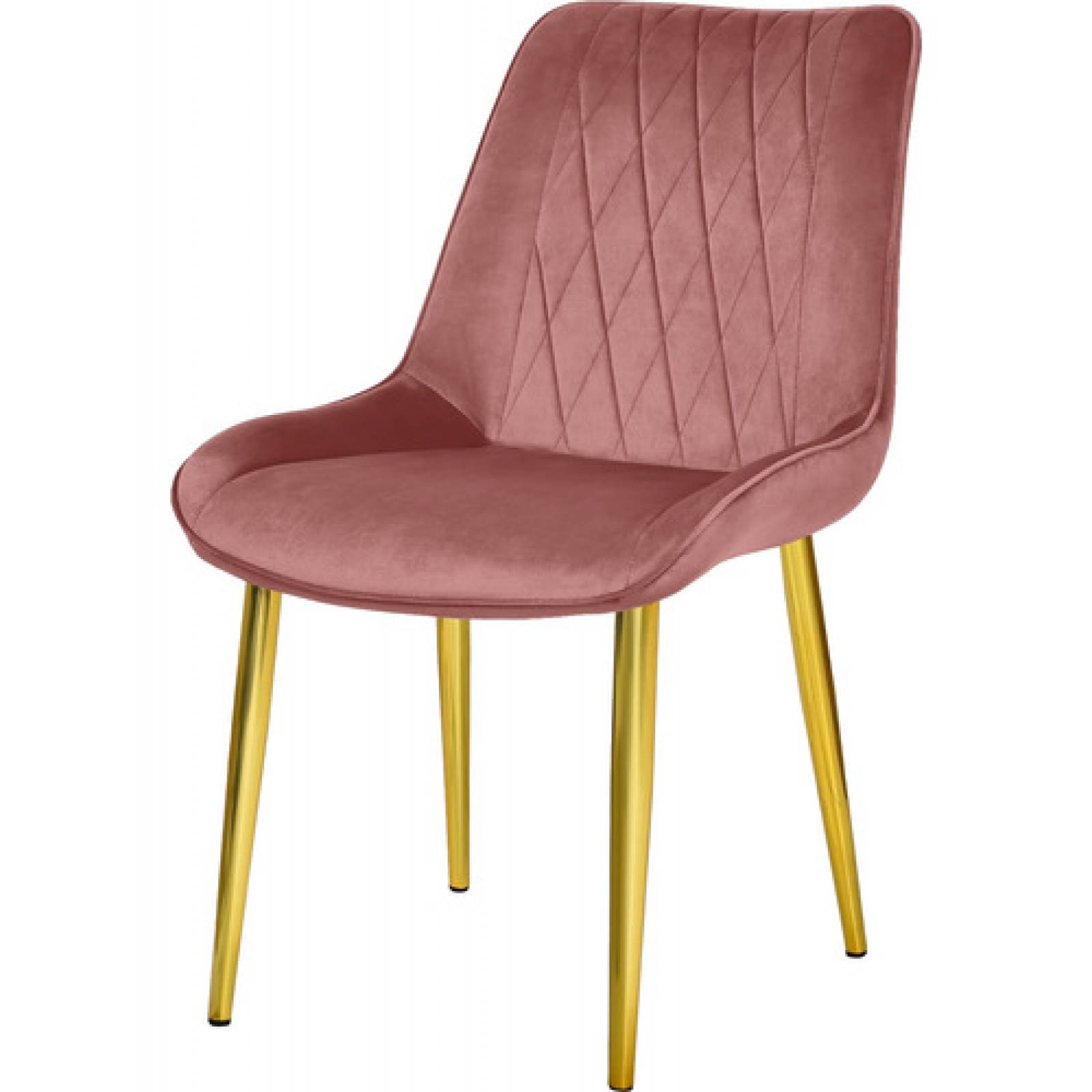 Set 4 Sillas Comedor Tapizadas Terciopelo Elegantes Rosa