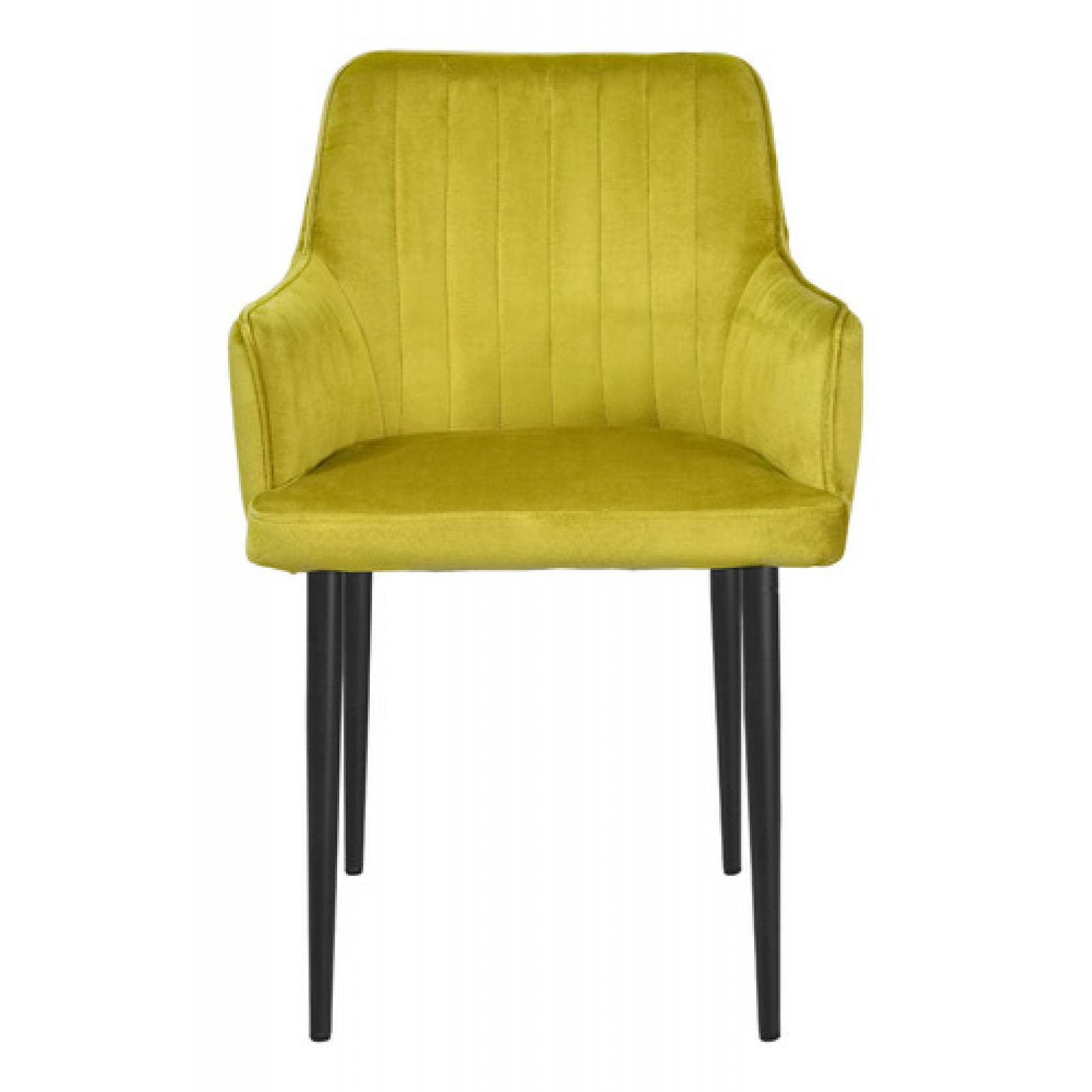 Set 2 Sillas Sillones Comedor Tapizado Terciopelo Modernos Mostaza