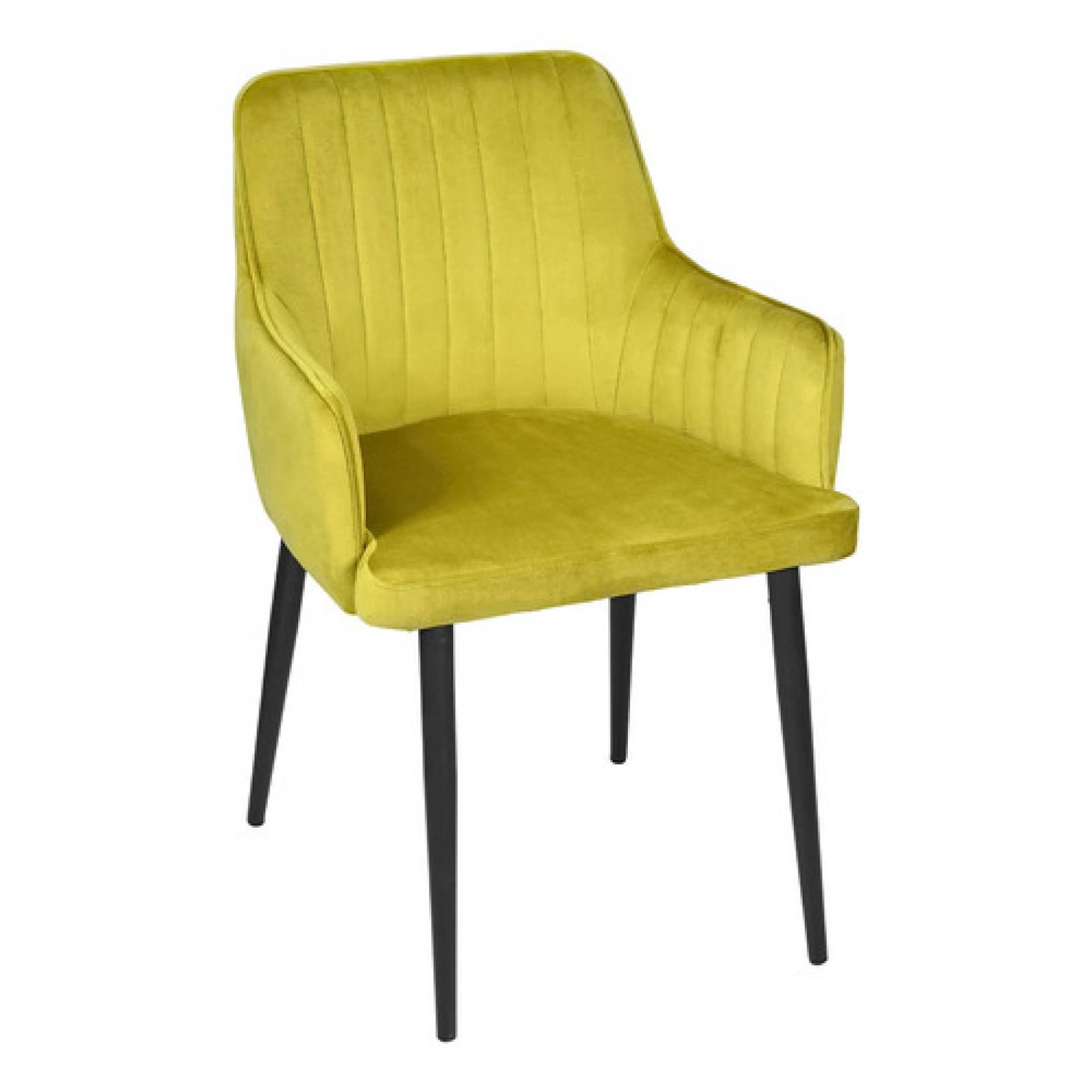 Set 2 Sillas Sillones Comedor Tapizado Terciopelo Modernos Mostaza