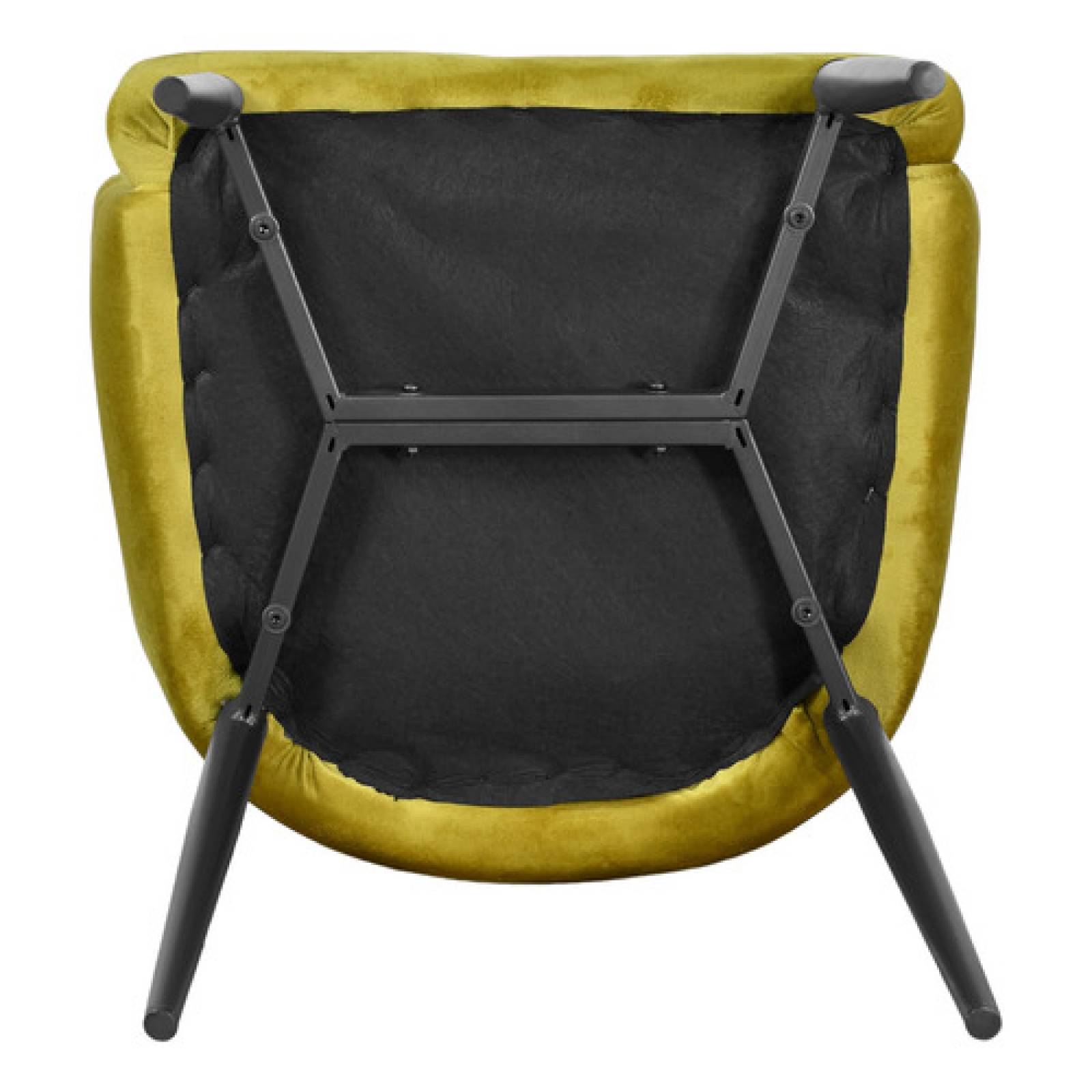 Set 2 Sillas Sillones Comedor Tapizado Terciopelo Modernos Mostaza