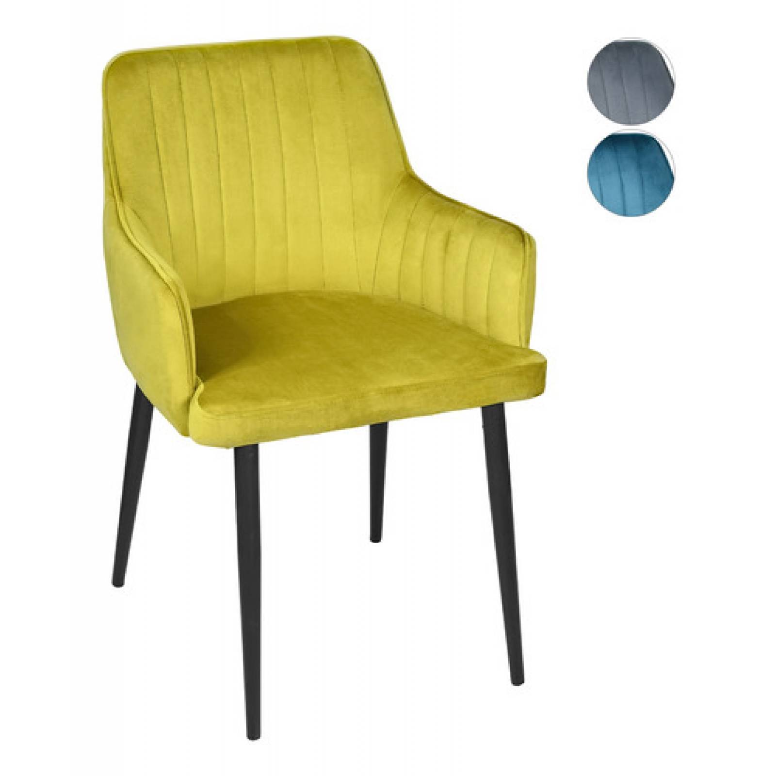 Set 2 Sillas Sillones Comedor Tapizado Terciopelo Modernos Mostaza