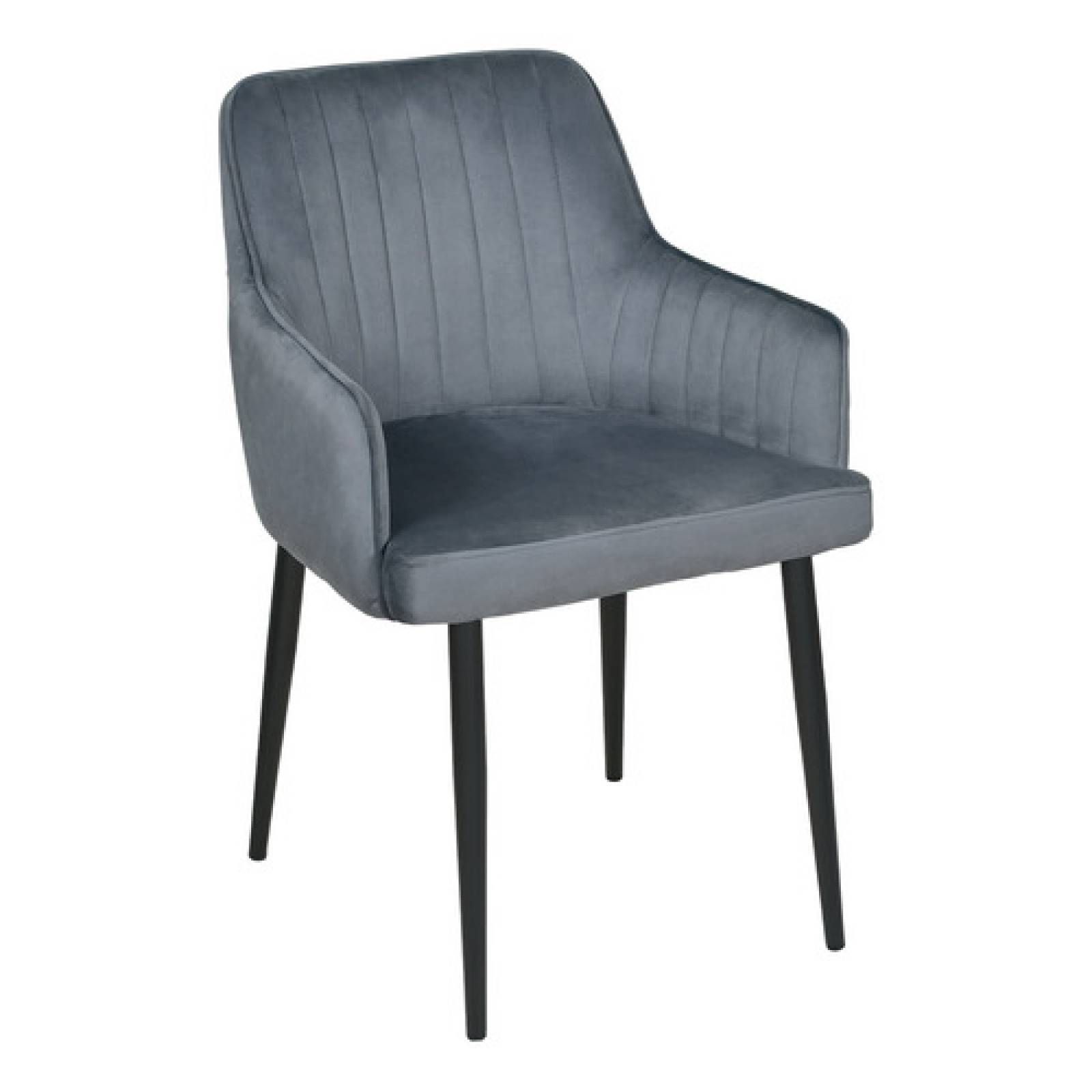 Set 4 Sillas Sillones Comedor Tapizado Terciopelo Modernos Gris