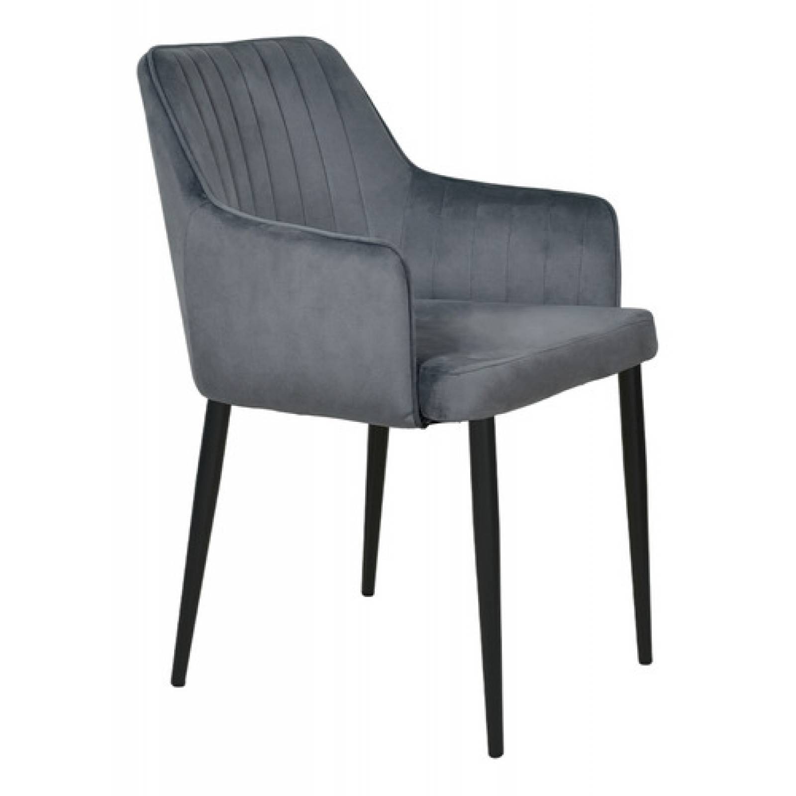 Set 4 Sillas Sillones Comedor Tapizado Terciopelo Modernos Gris