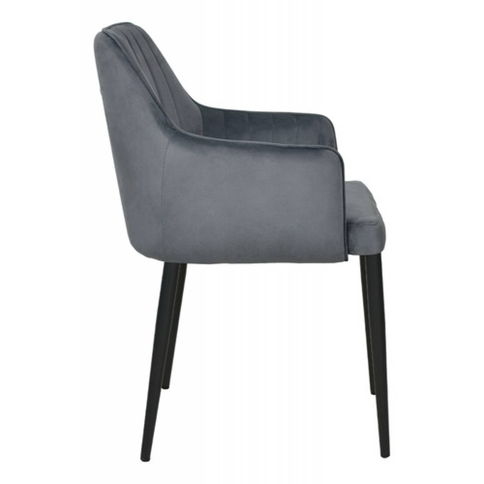 Set 4 Sillas Sillones Comedor Tapizado Terciopelo Modernos Gris