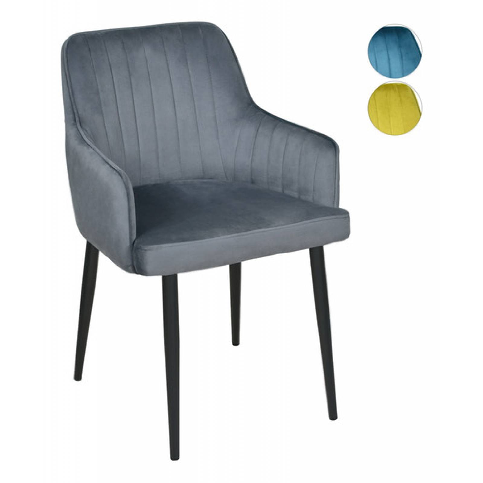 Set 4 Sillas Sillones Comedor Tapizado Terciopelo Modernos Gris