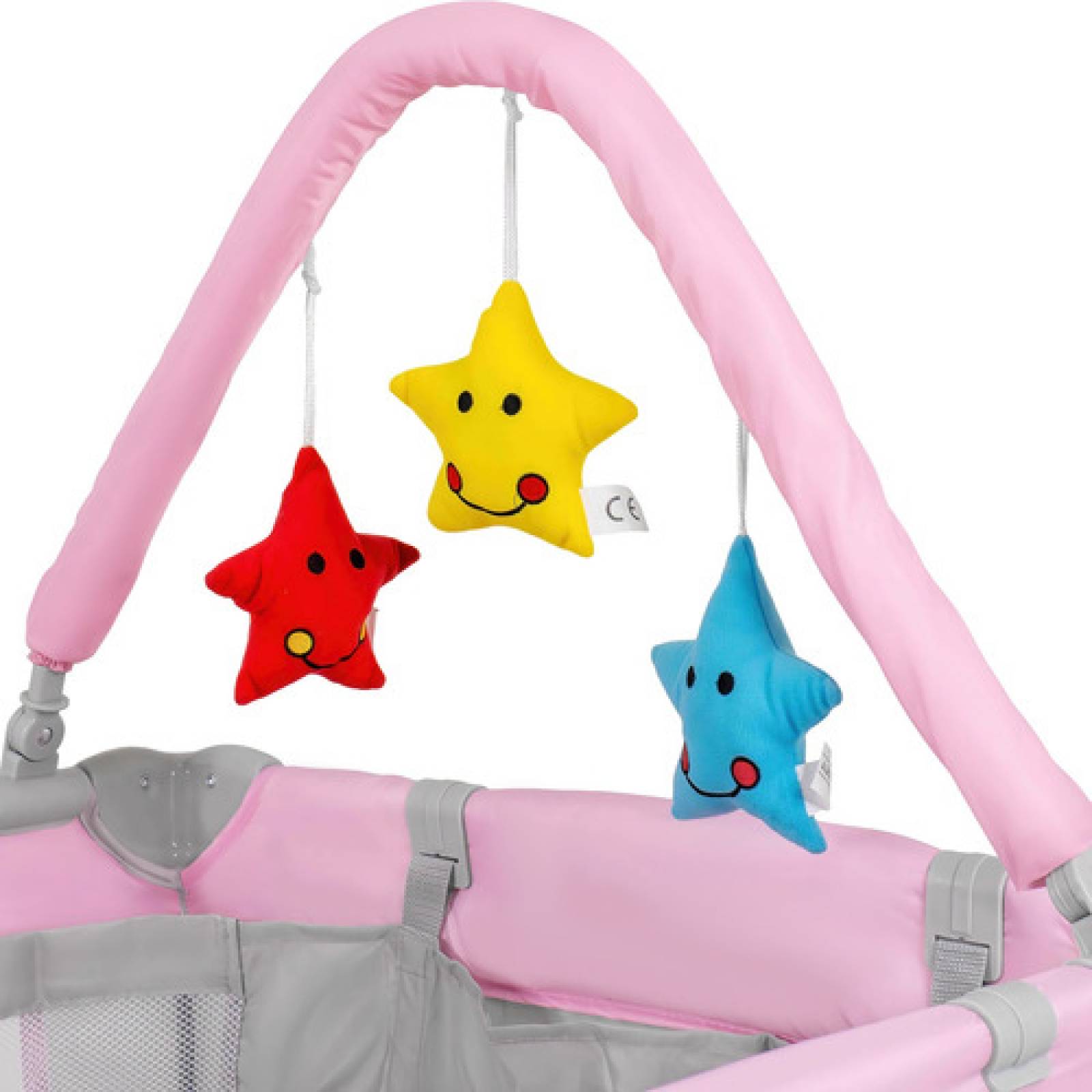 Cuna Corral Bebes Cambiador 4 En 1 Con Ruedas Plegable Rosa