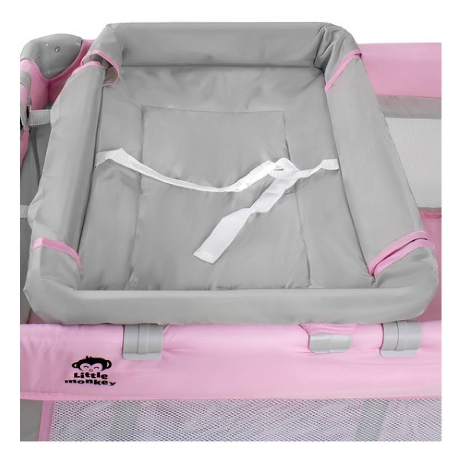 Cuna Corral Bebes Cambiador 4 En 1 Con Ruedas Plegable Rosa