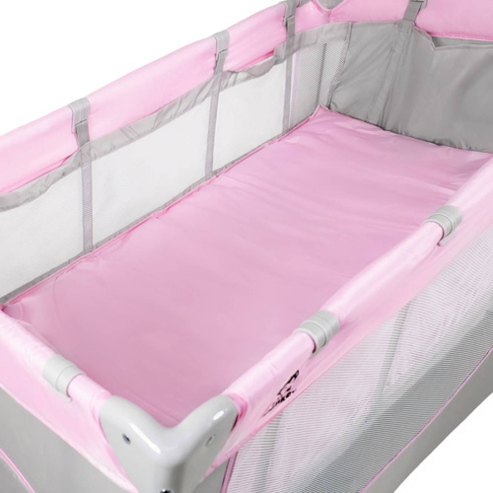 Cuna Corral Bebes Cambiador 4 En 1 Con Ruedas Plegable Rosa