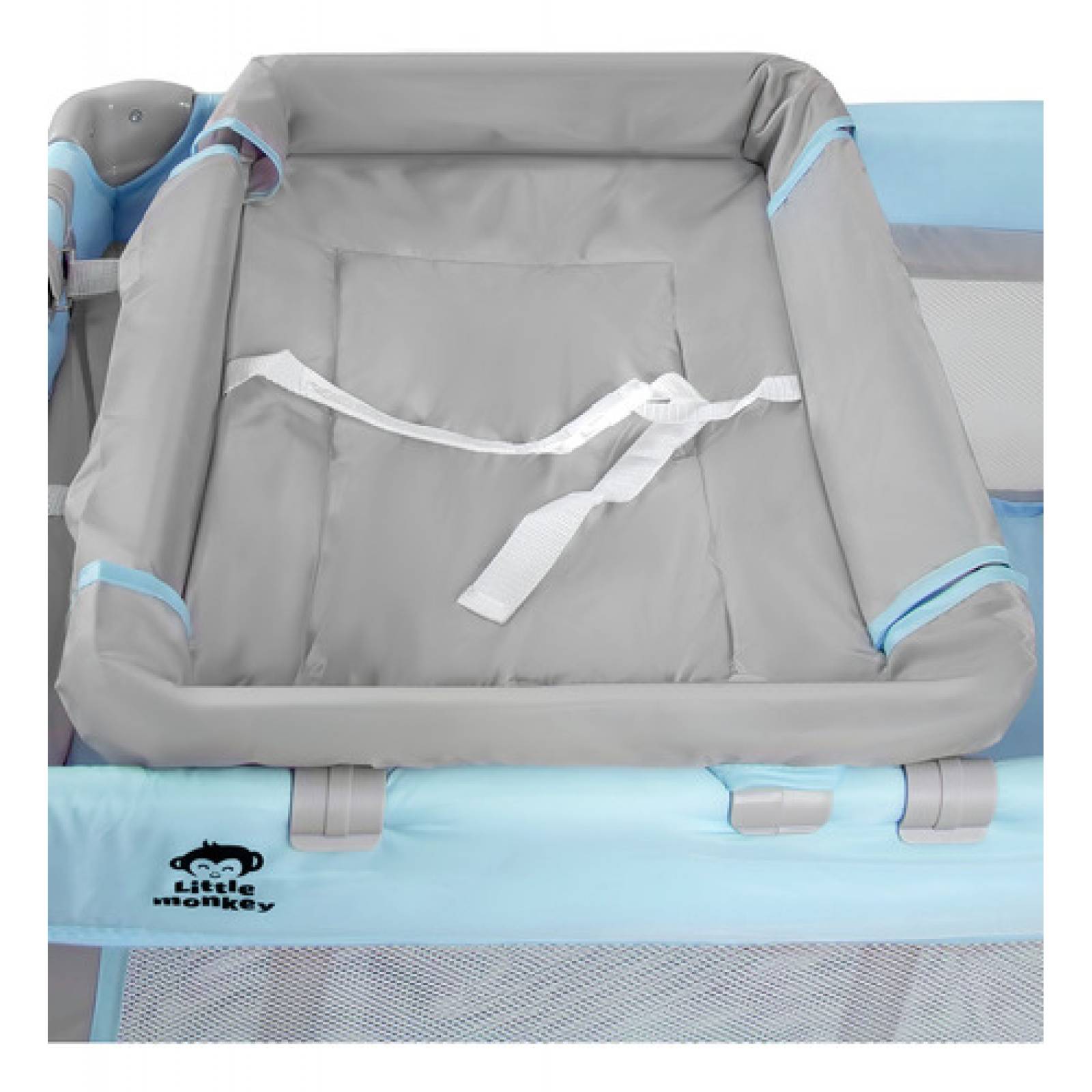 Cuna Corral Bebes Cambiador 4 En 1 Con Ruedas Plegable Azul