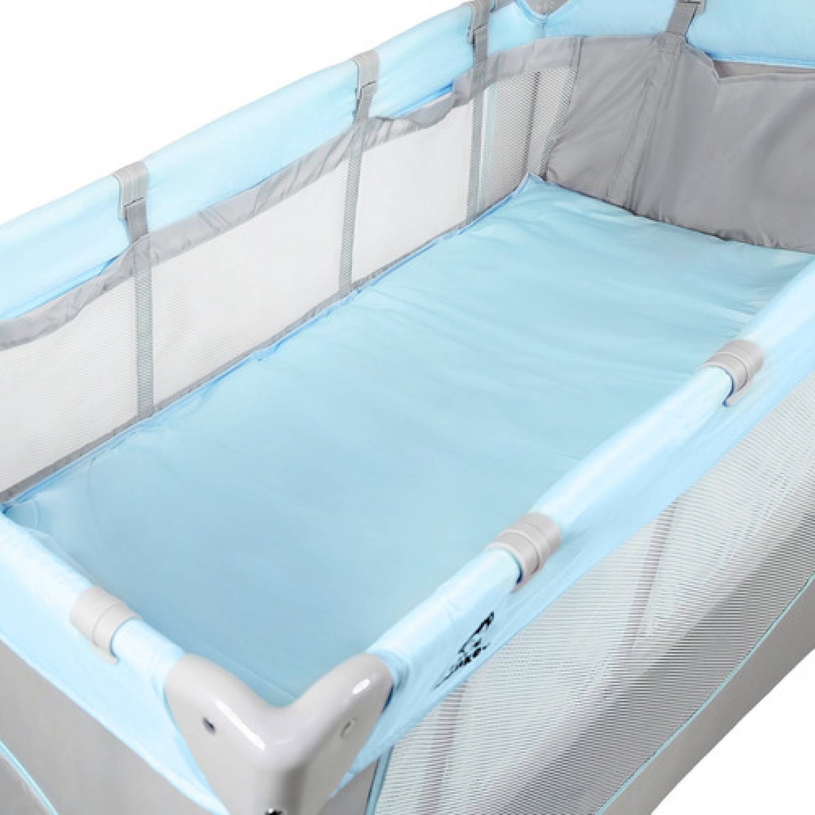 Cuna Corral Bebes Cambiador 4 En 1 Con Ruedas Plegable Azul