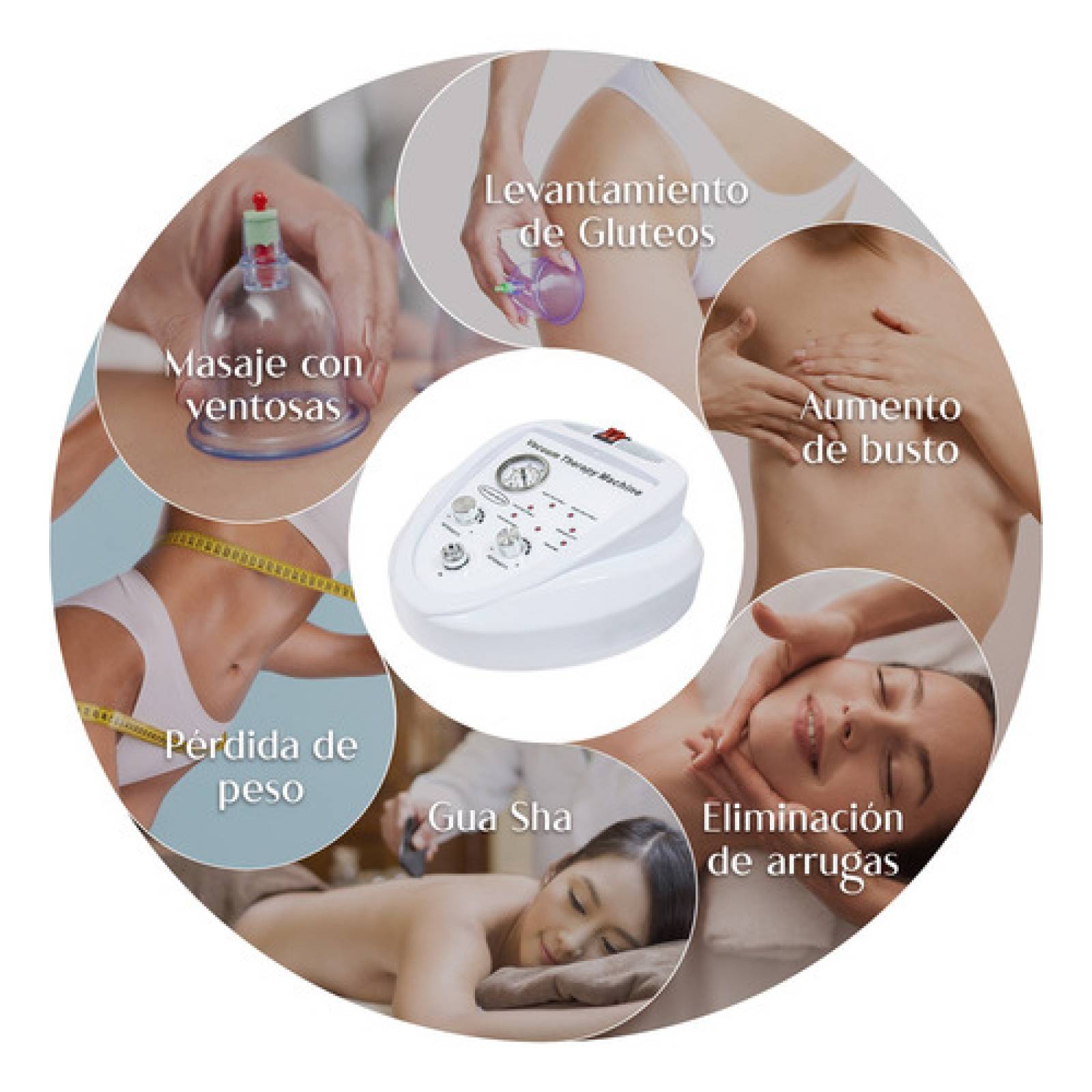 Maquina Terapia De Vacio Levanta Gluteos Facial 30 Ventosas