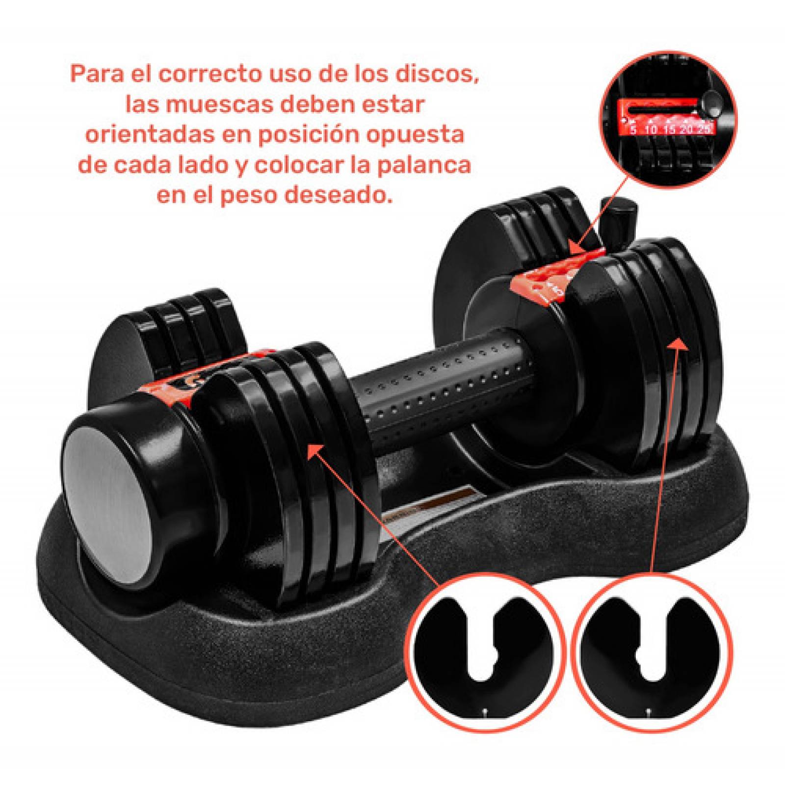 Set 2 Mancuernas Pesas Ajustables Automaticas 5 A 25lb Gym.