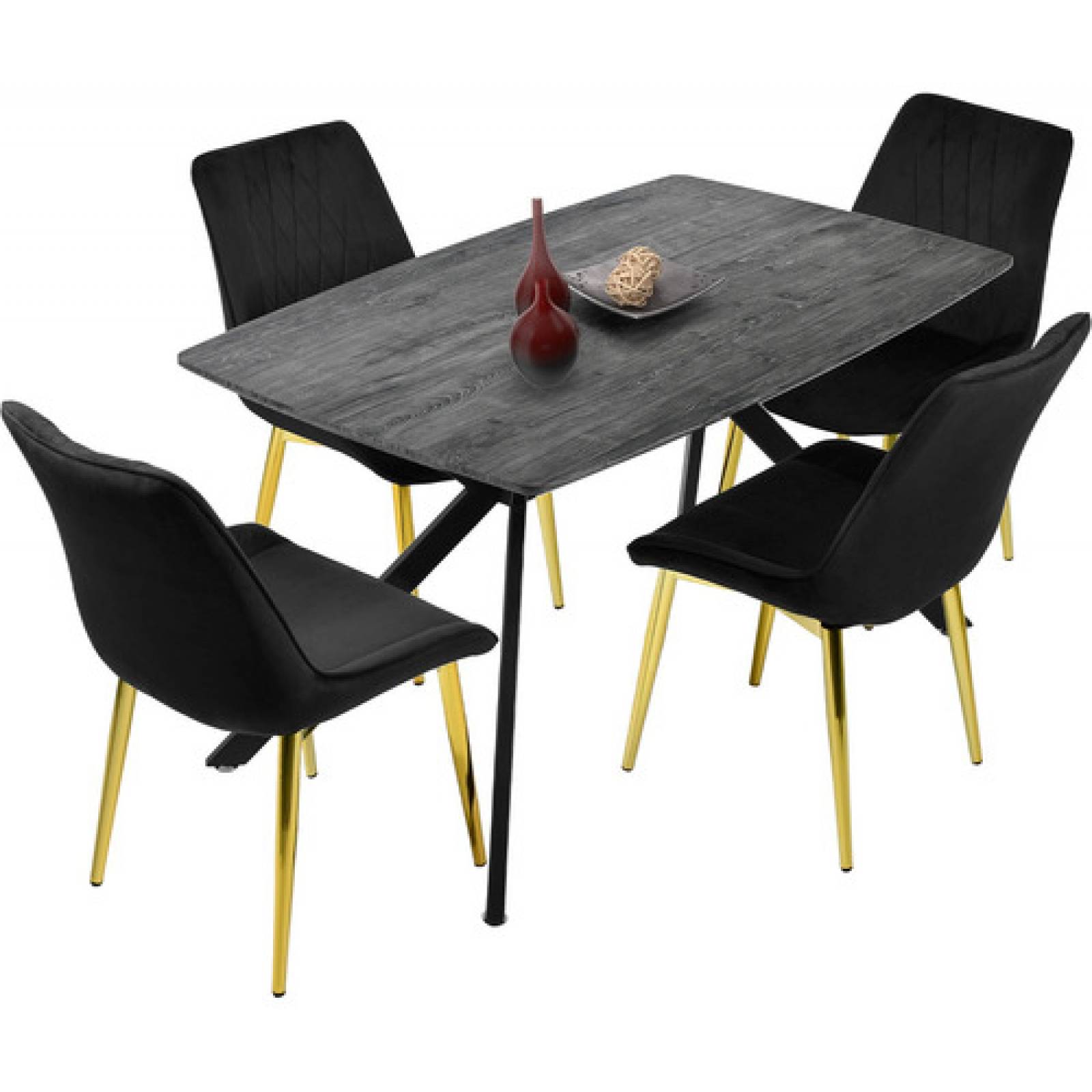 Mesa Comedor Nordico 4 Personas Gris Casa Hogar Lujo 130x80x74