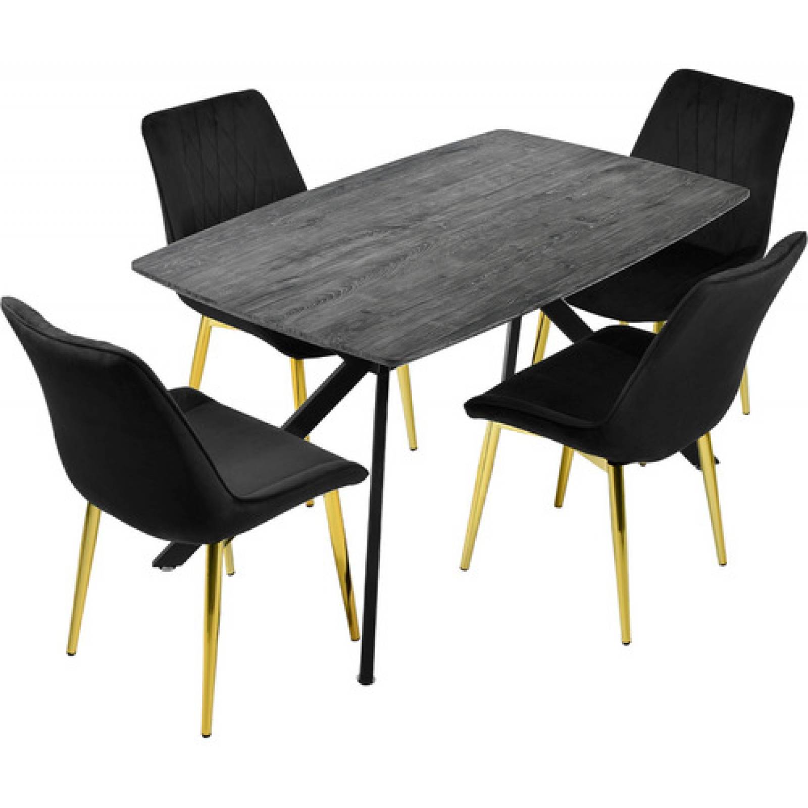 Mesa Comedor Nordico 4 Personas Gris Casa Hogar Lujo 130x80x74