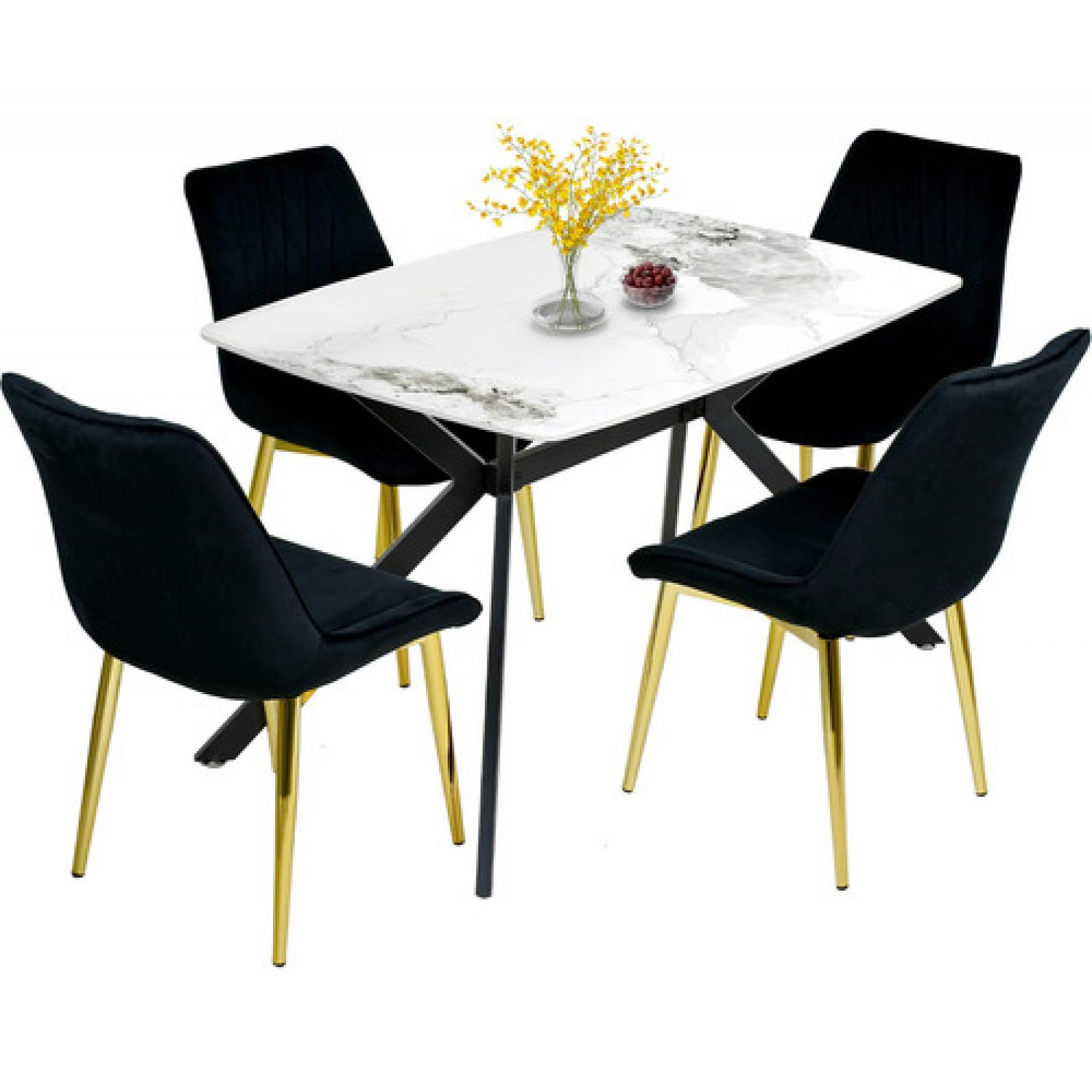 Mesa Comedor 4 Pers Marmol Granito Lujo Premium 120x80x74