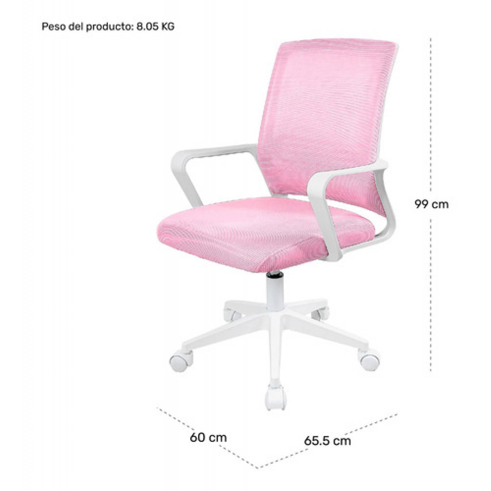 Silla Oficina Ajustable Ejecutiva Ergonomica Escritorio Rosa