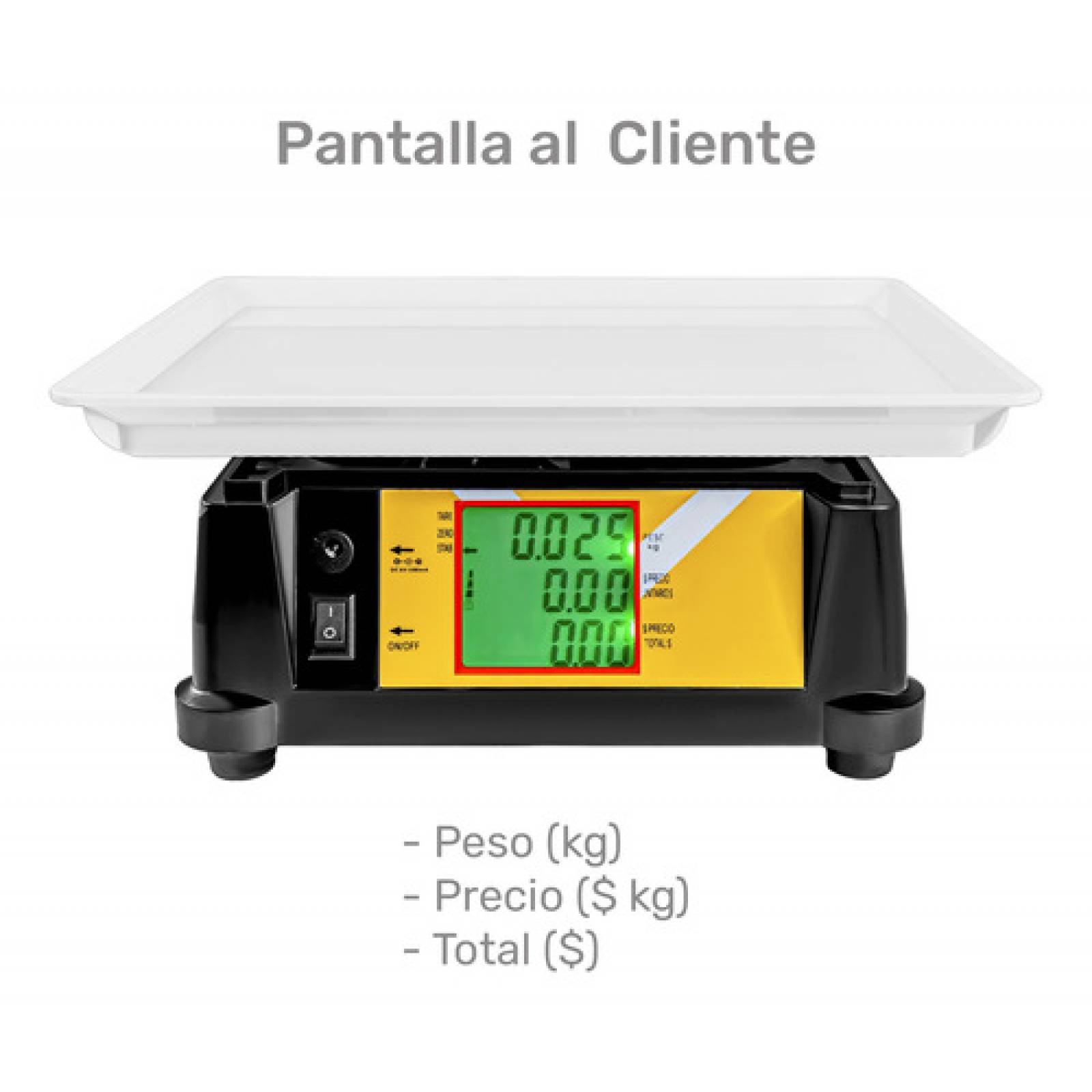 Bascula Comercial Digital 40 Kg Portatil Bateria 30x27x13cm