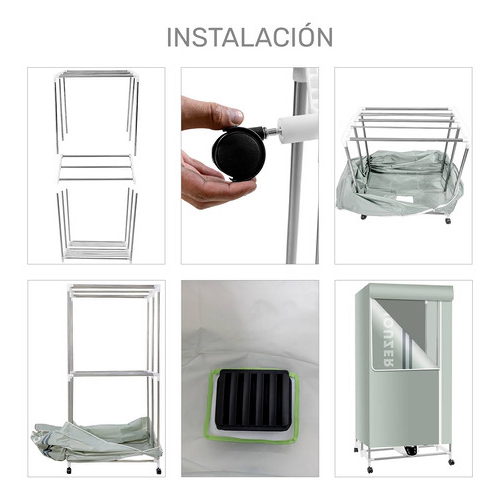 Tendedero Armario Secador Electrico Portatil Ropa 1200w