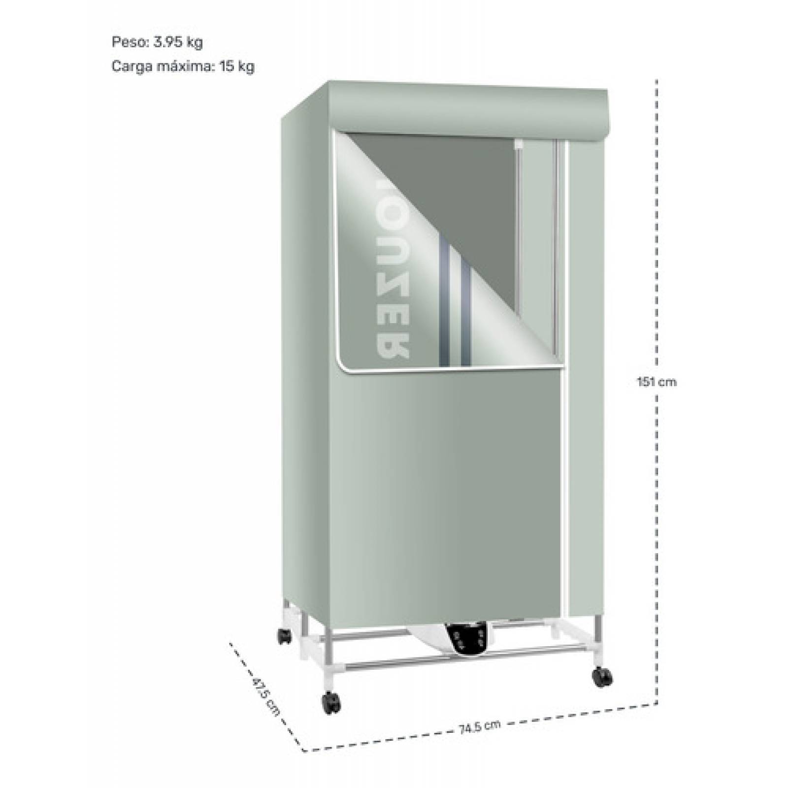 Tendedero Armario Secador Electrico Portatil Ropa 1200w