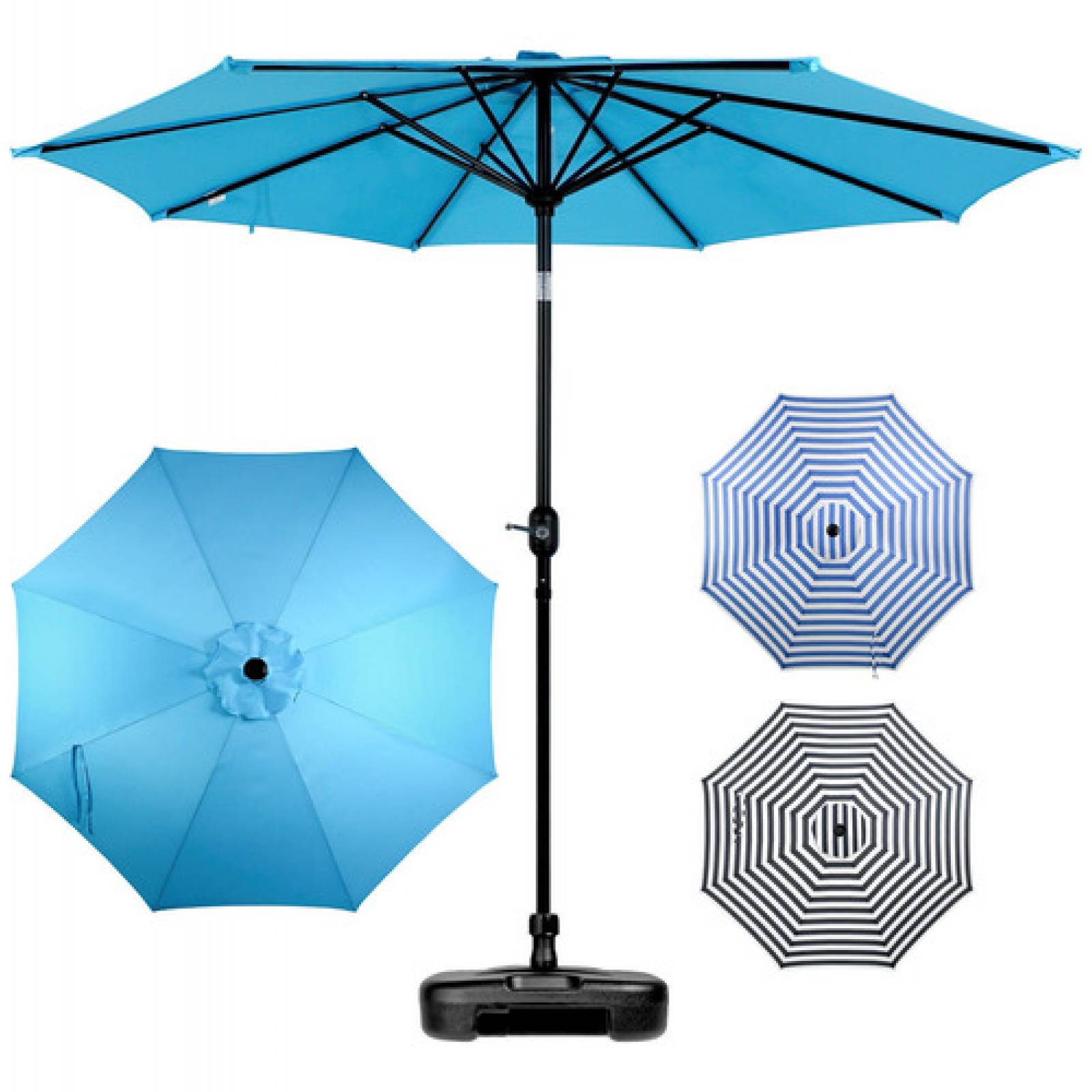 Sombrilla Playa Grande Exterior 2.70m Patio Base Contrapeso.