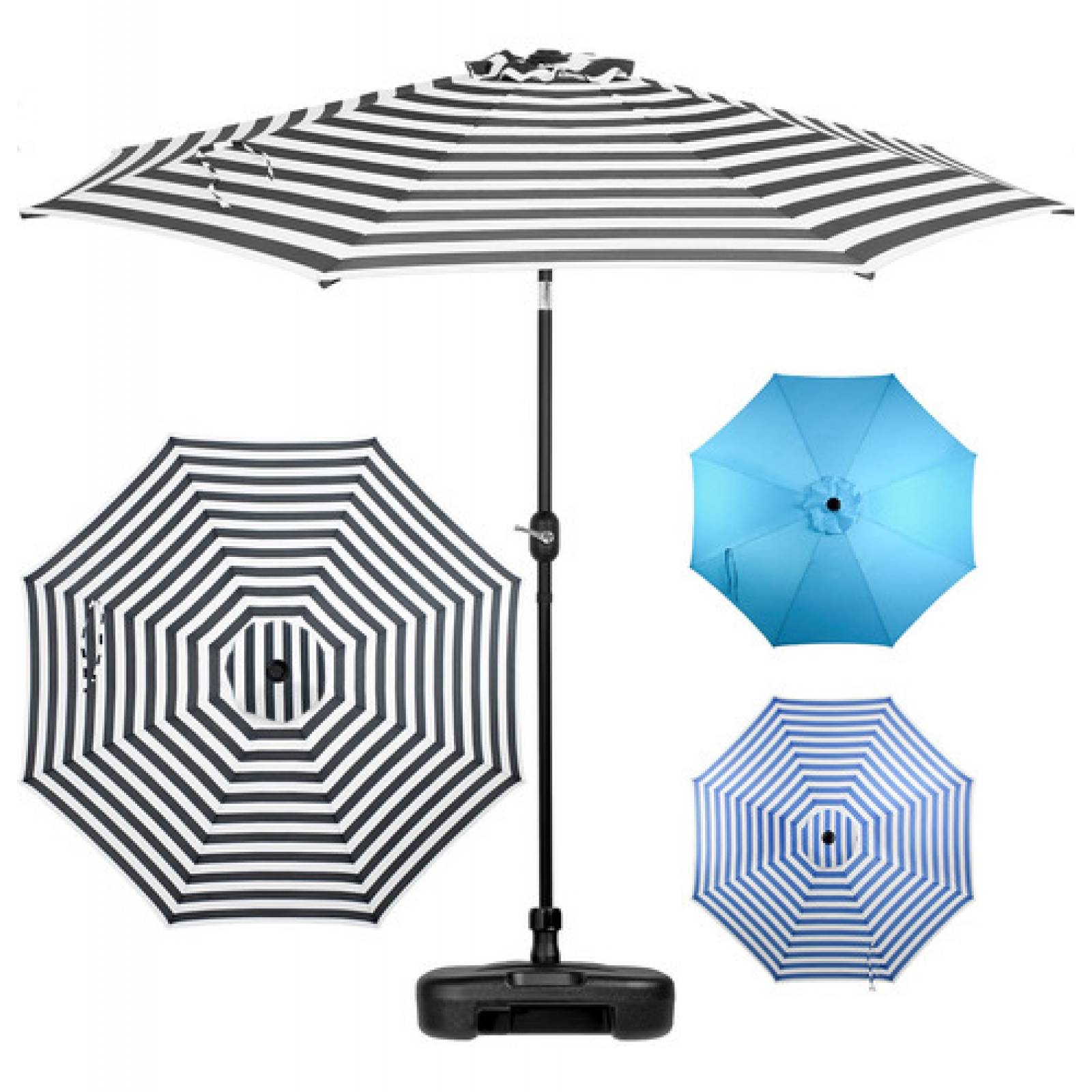 Sombrilla Playa Grande Exterior 2.70m Patio Base Contrapeso.