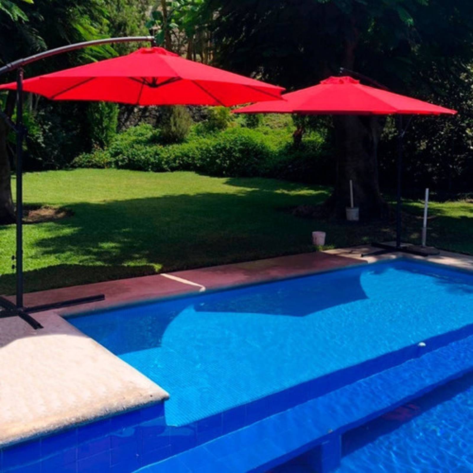 Sombrilla Grande Exterior Playa Jardin 3m + Base Contrapeso.