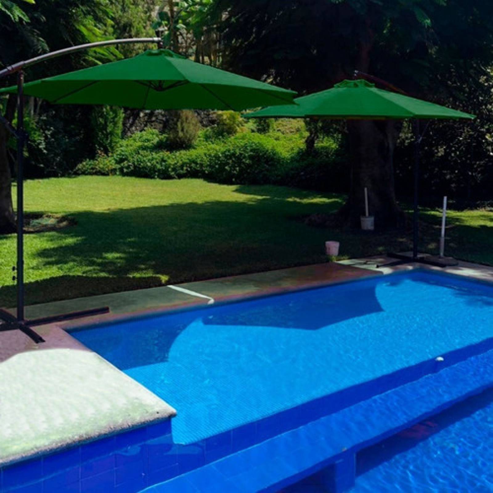 Sombrilla Grande Exterior Playa Jardin 3m Base Contrapeso...