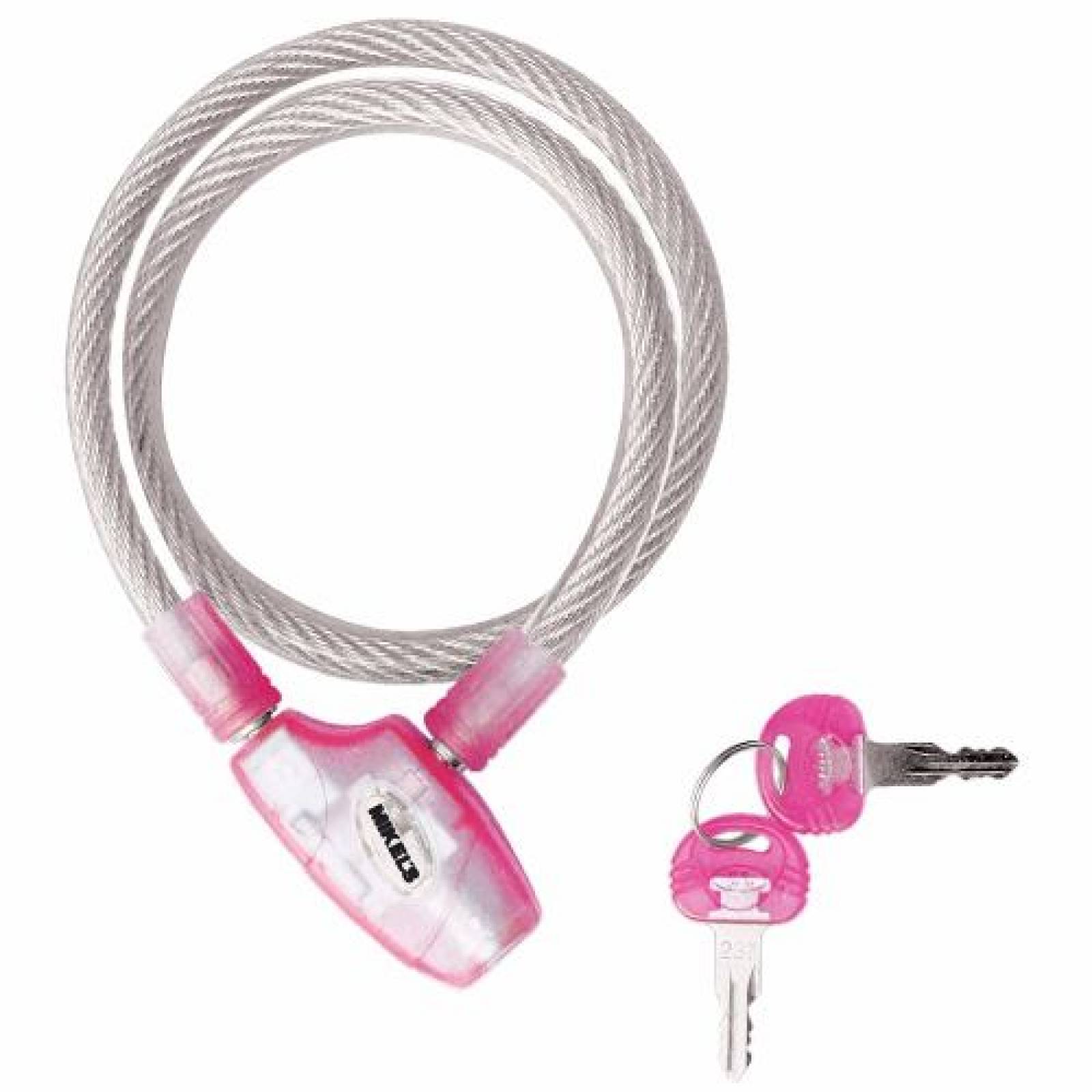 Cable Candado De Seguridad Mikels Color Rosa 65 Cm Plastica