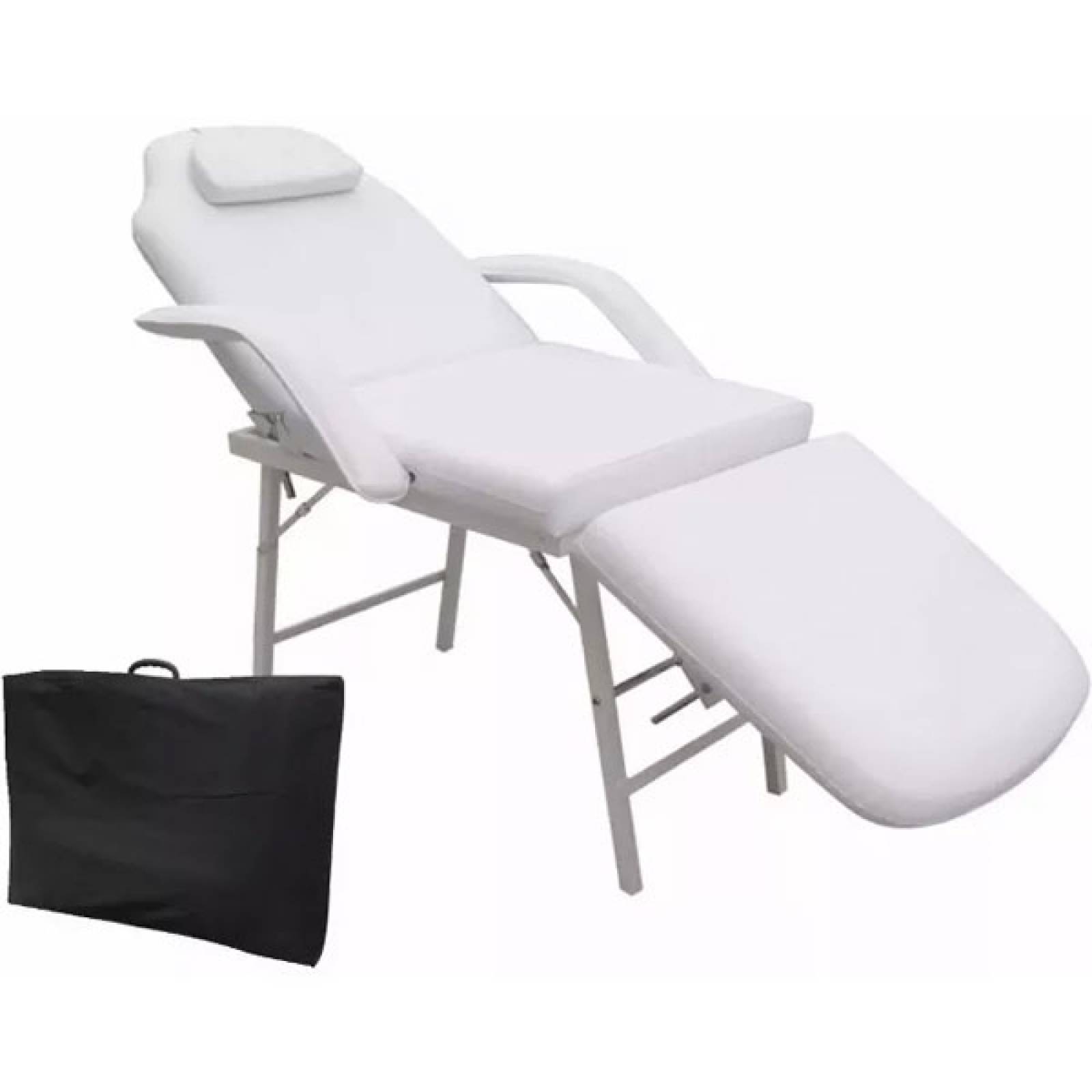 Silla Facial Reclinable Cama Tatuaje Fisioterapia Sillon Spa Blanca