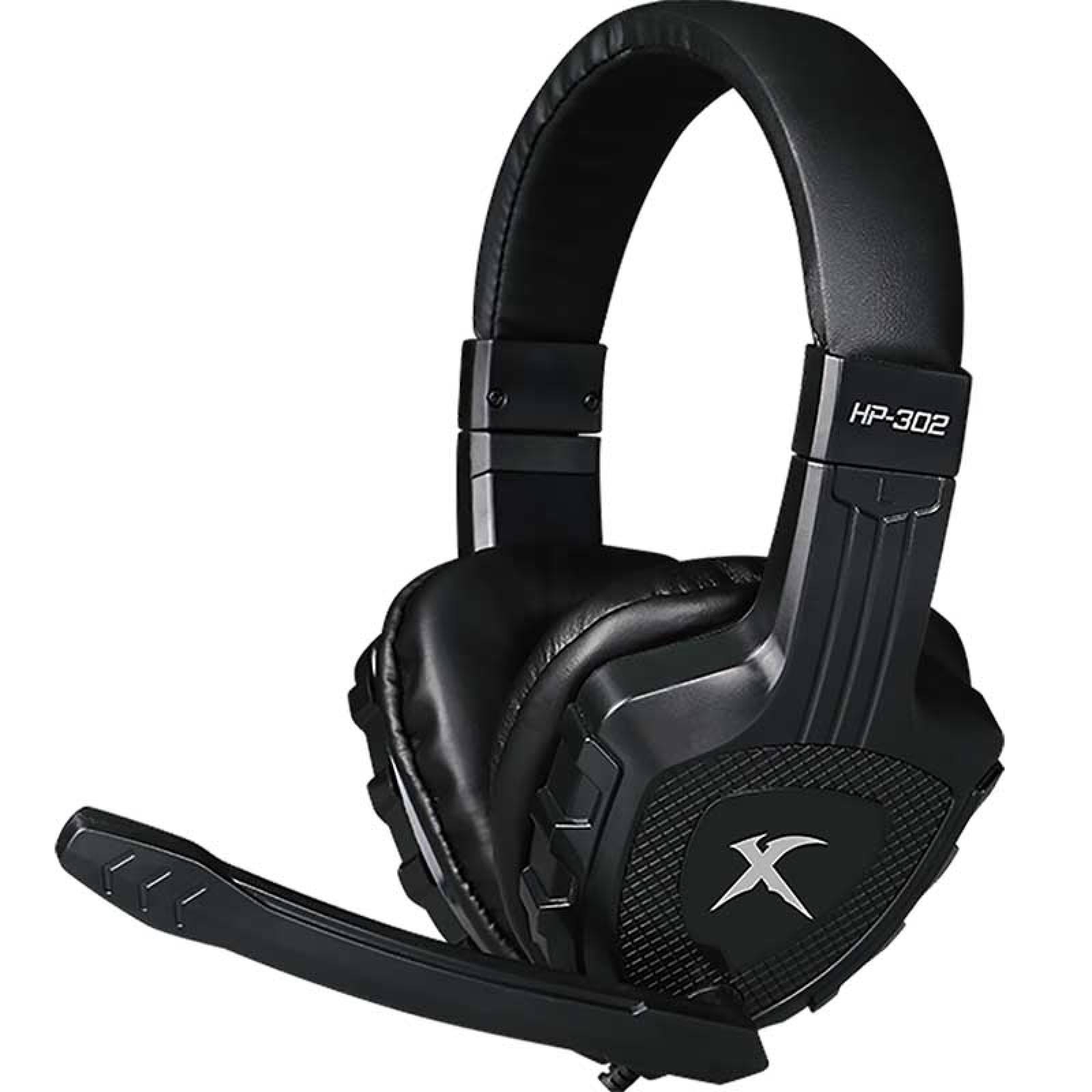 Audifonos Gamer HP-302 Diadema Gaming Pc Doble Jack estandar Xtrikeme 105 dB 20 Hz