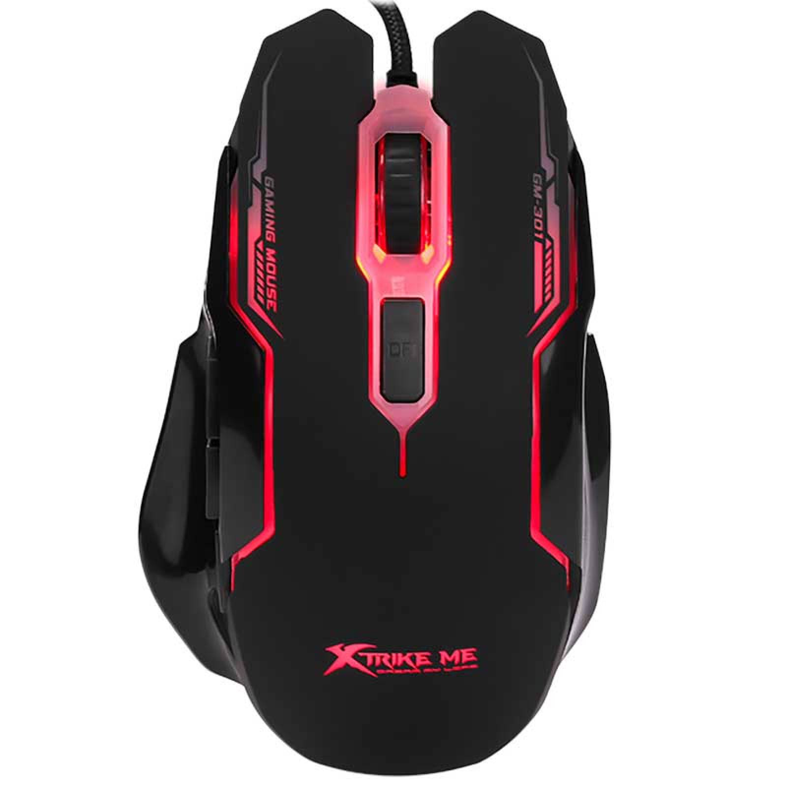 Mouse Gamer Xtrikeme Retroiluminado 2400Dpi 6 Botones Gaming Pc eSports