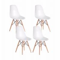 Silla Eames Kit 4 Sillas Modernas Vintage Comedor Hood Blanco