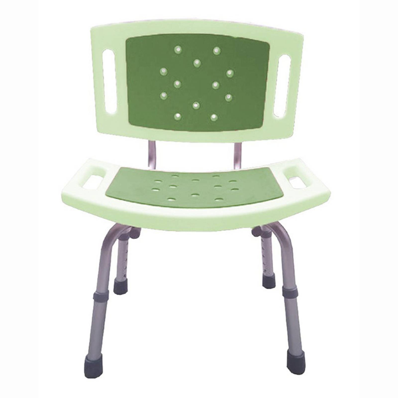 Silla Baño Aluminio Respaldo Asiento Acojinado Antiderrapant Verde