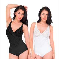 Kit Body Elegance Seduction Blanco Y Negro Talla Extra Grande