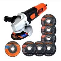 Miniesmeriladora Angular De 4 1/2'' + 7 Discos Black&decker.