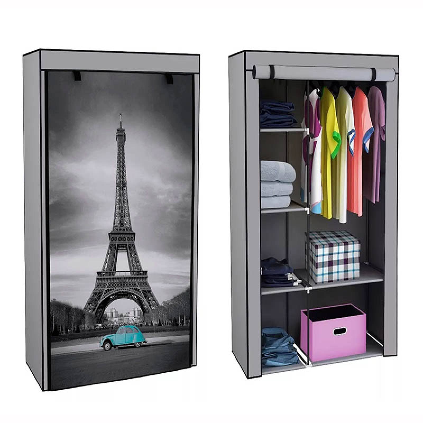 Closet Armable Ropero Eiffel Portatil Entrepaños Organizador Plegable