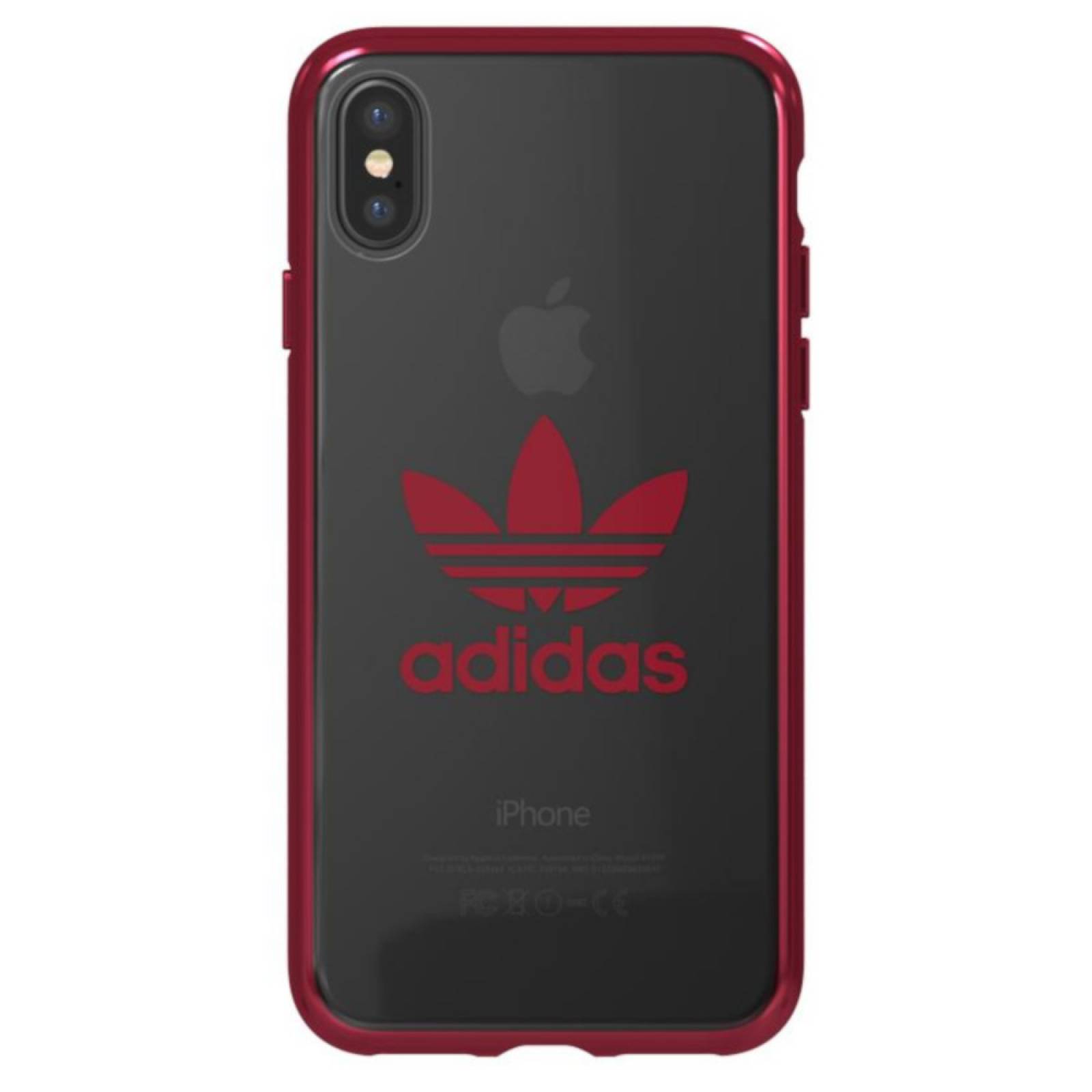 Funda Trefoil Adidas Originals iPhone XS y X Transparente Logo Rojo