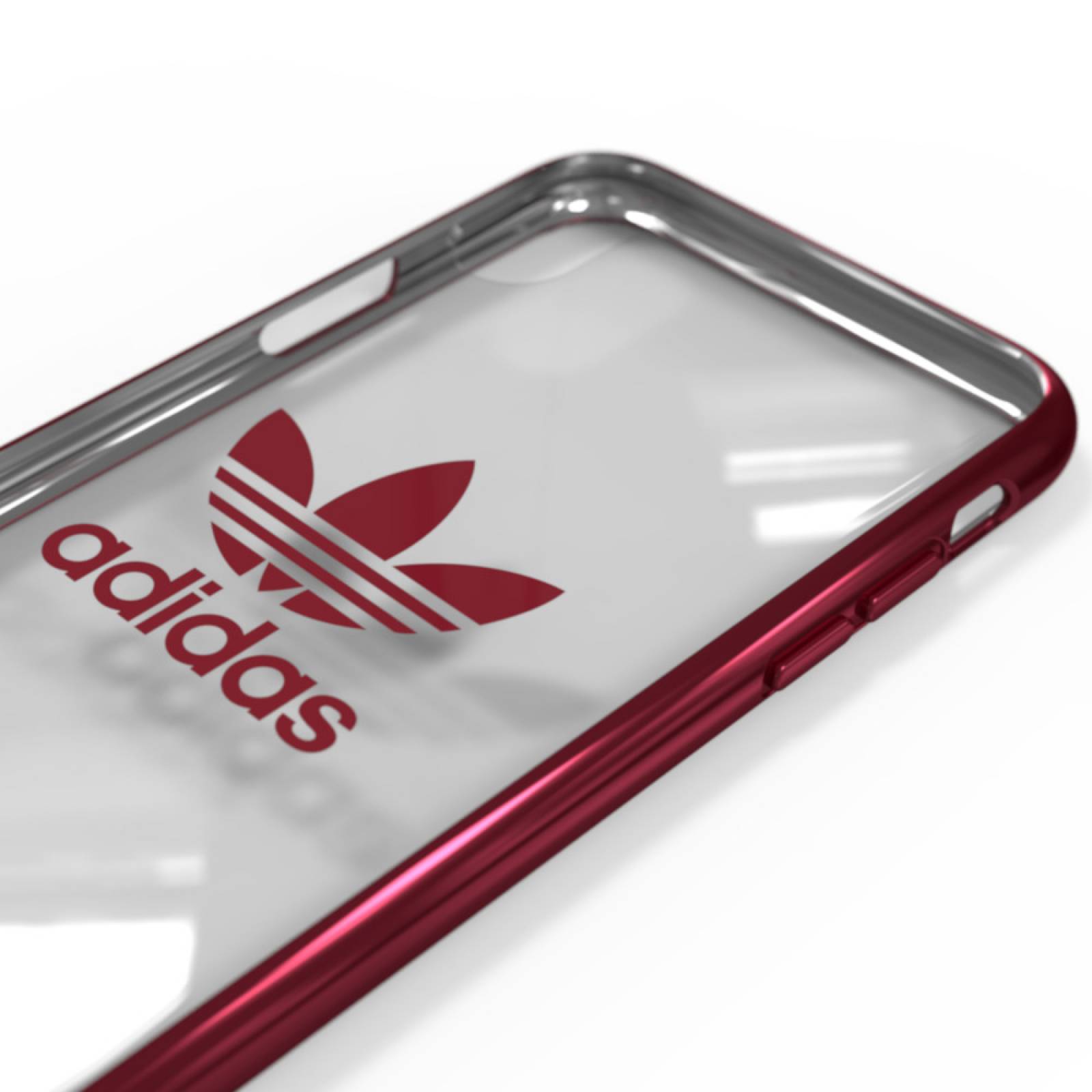 Funda Trefoil Adidas Originals iPhone XS y X Transparente Logo Rojo