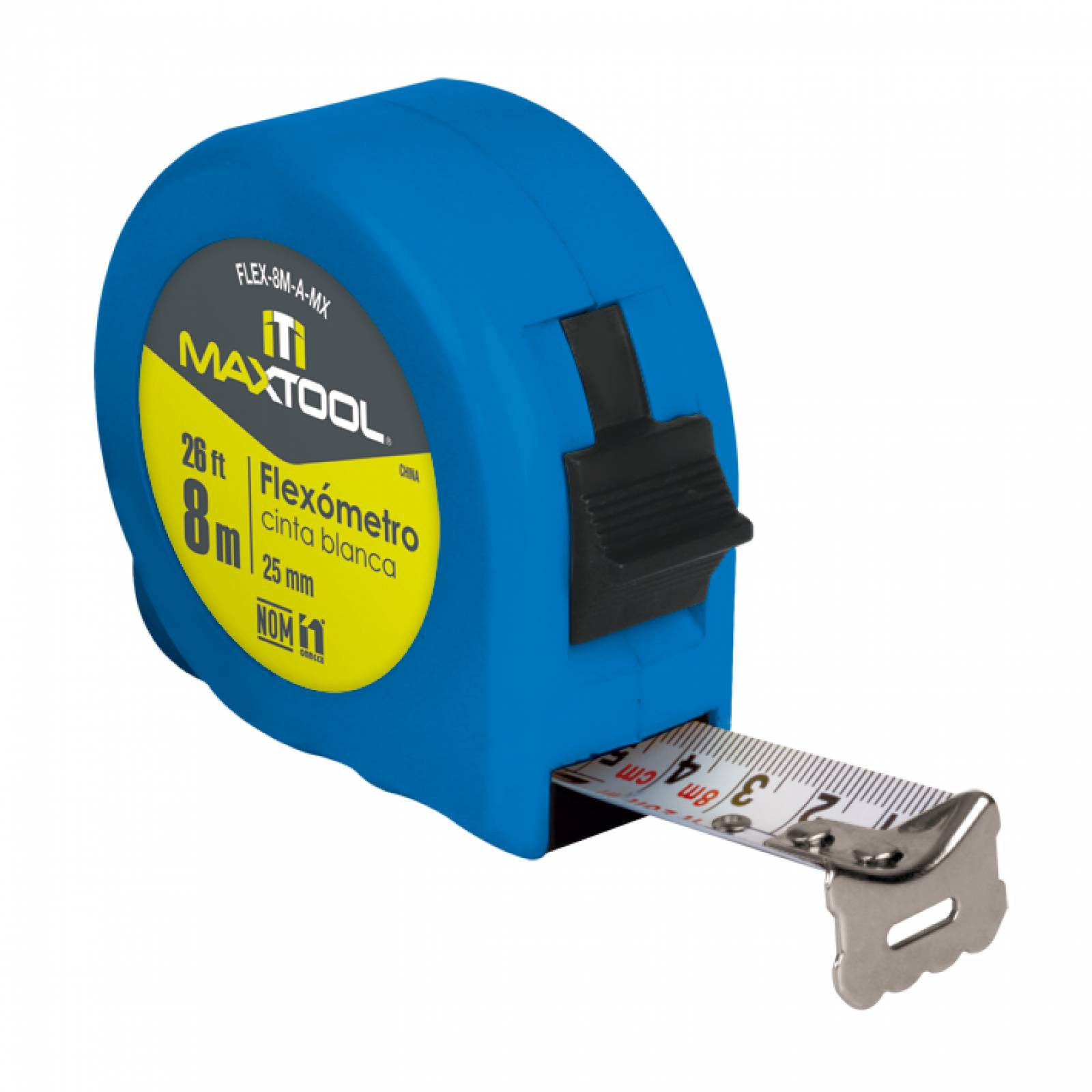 Flexometro Maxtool De 8 Mts Color Azul
