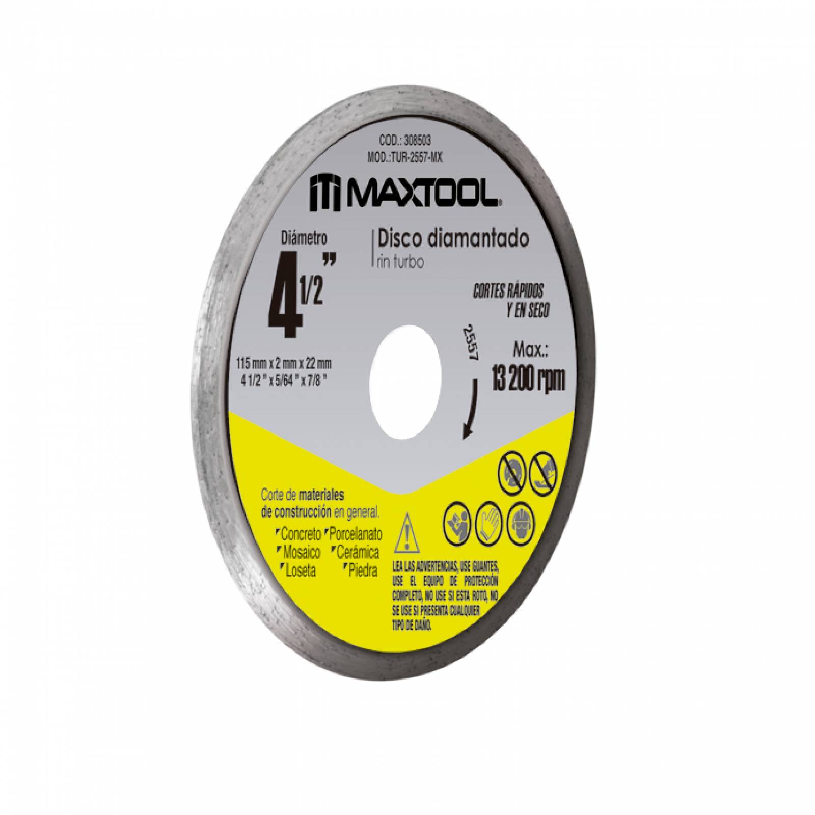 Disco Maxtool Diamantado Rin Turbo De 4 1/2" - Mx