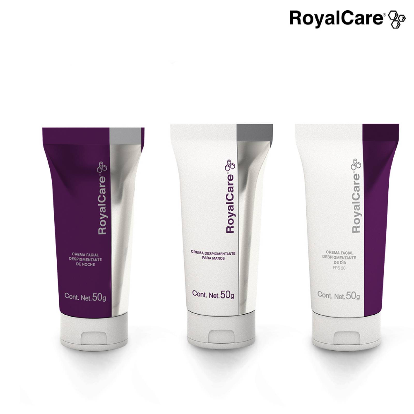 Royal Care 3pack (1 crema de día, 1 crema de noche y 1 crema de manos) - Crema Aclara Y Cuida Tu Piel - Cv Directo