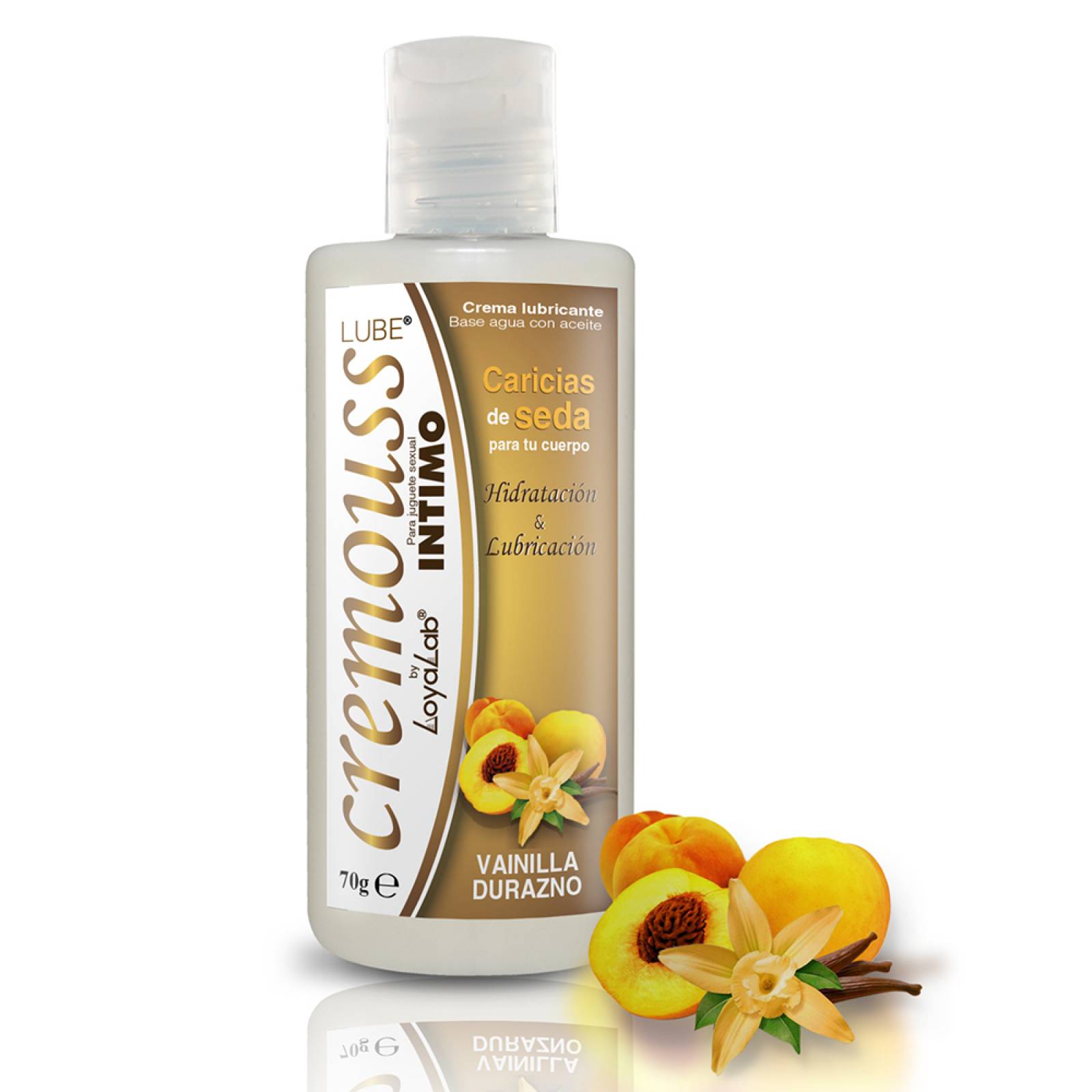 Gel Lubricante Intimo Hidratante Base Agua, Cremouss Lube de Vainilla Durazno 70 g, Mod: 567c