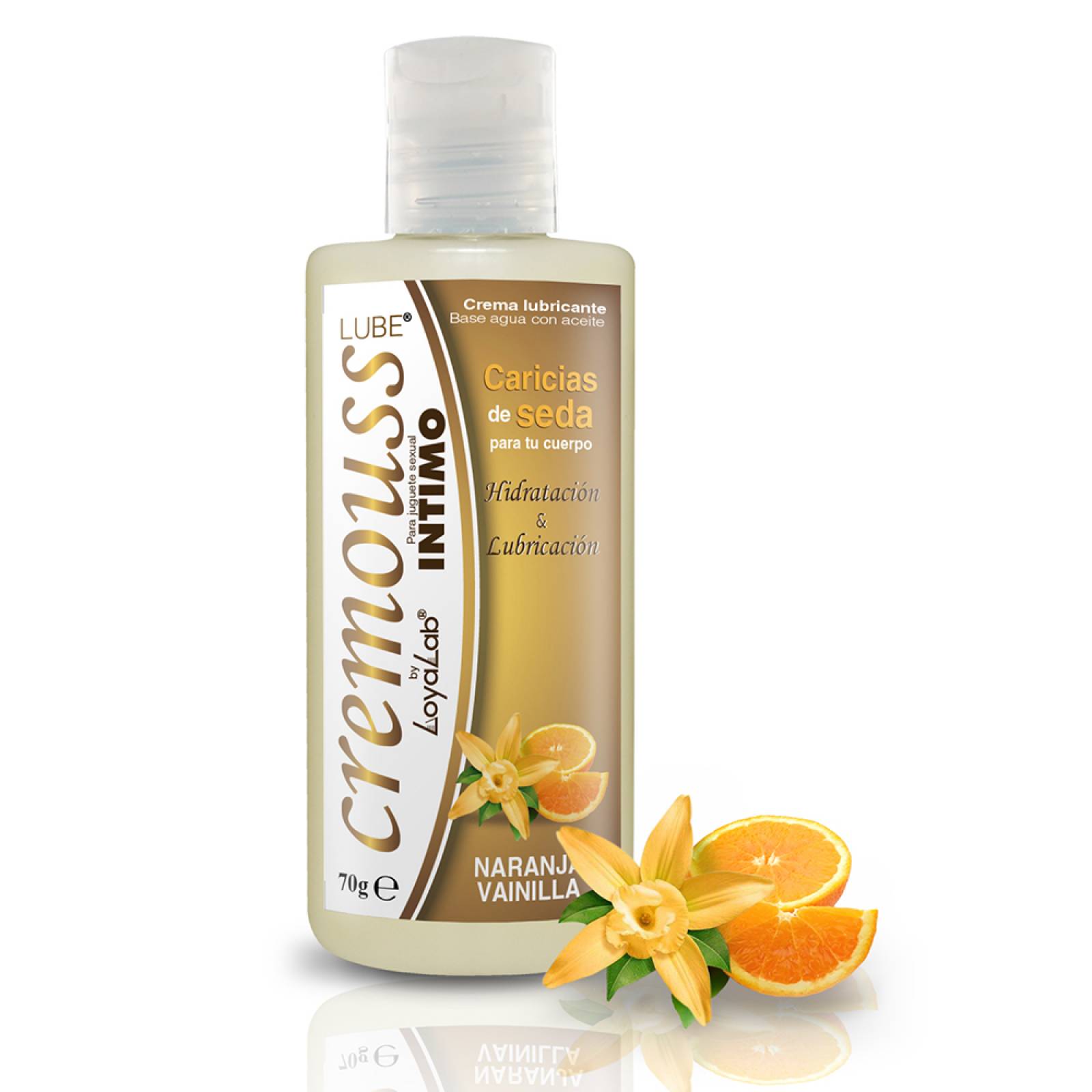 Gel Lubricante Intimo Hidratante Base Agua, Cremouss Lube de Naranja Vainilla 70 g, Mod: 581c