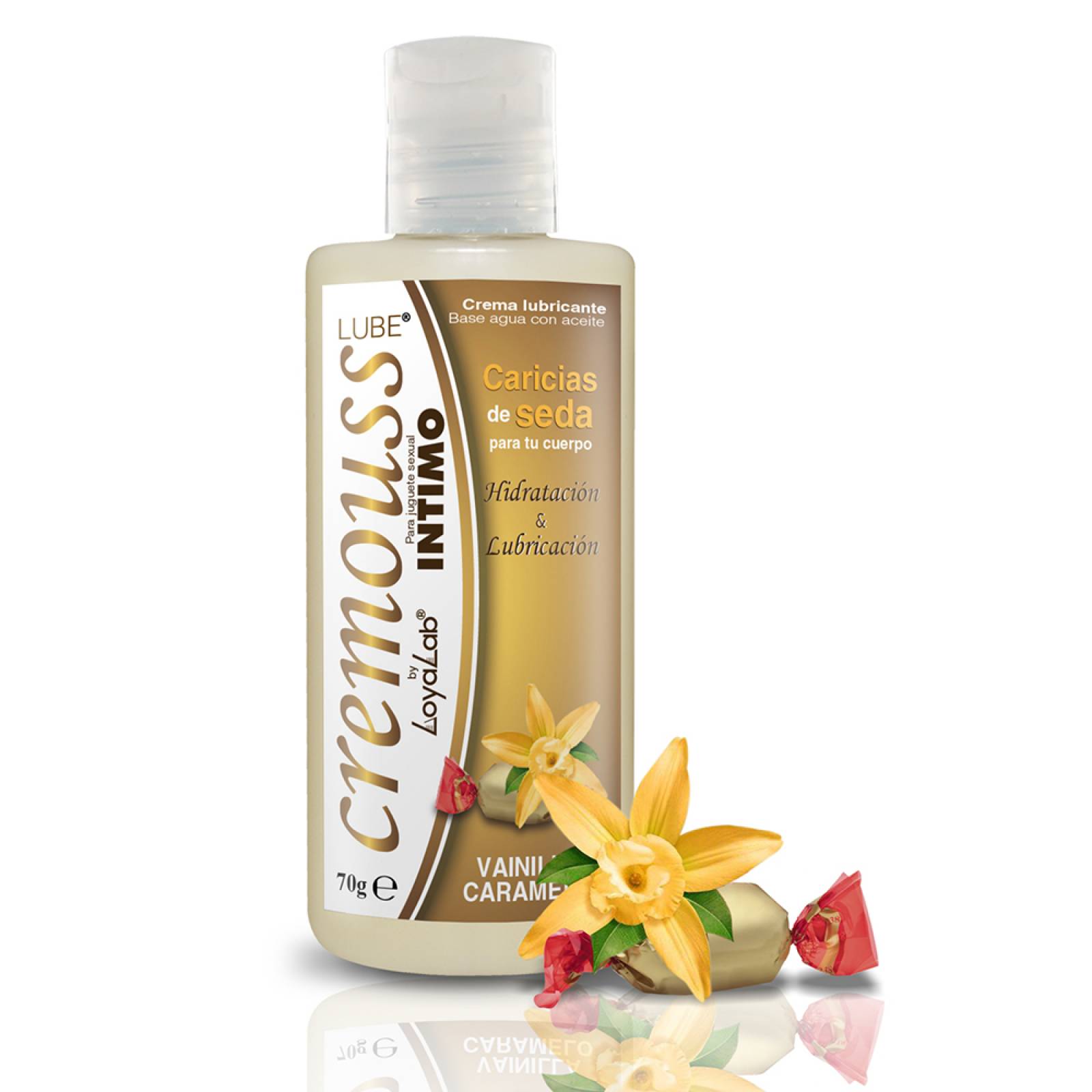 Gel Lubricante Intimo Hidratante Base Agua, Cremouss Lube de Vainilla Caramelo 70 g, Mod: 587c