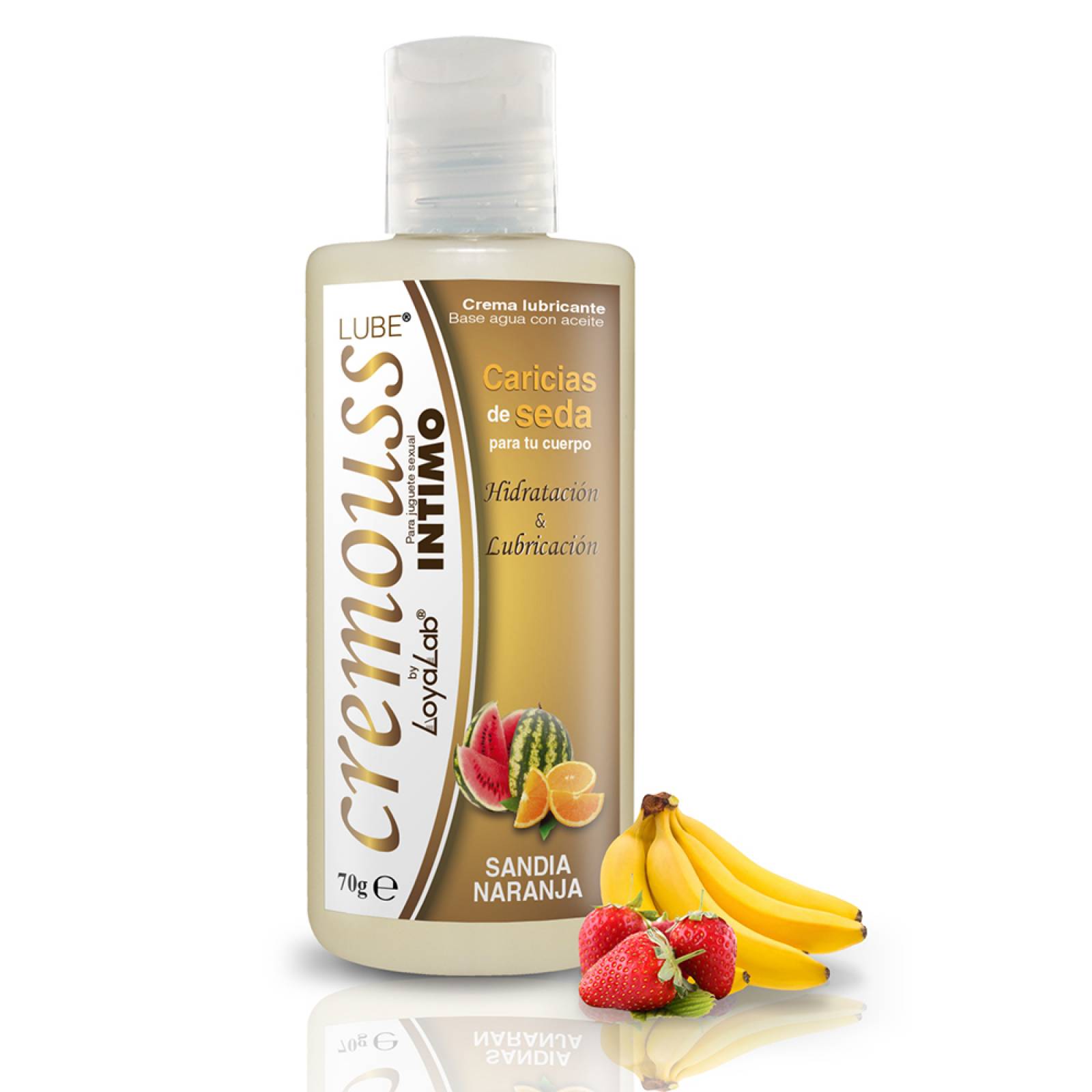 Gel Lubricante Intimo Hidratante Base Agua, Cremouss Lube de Fresa Banana 70 g, Mod: 589c
